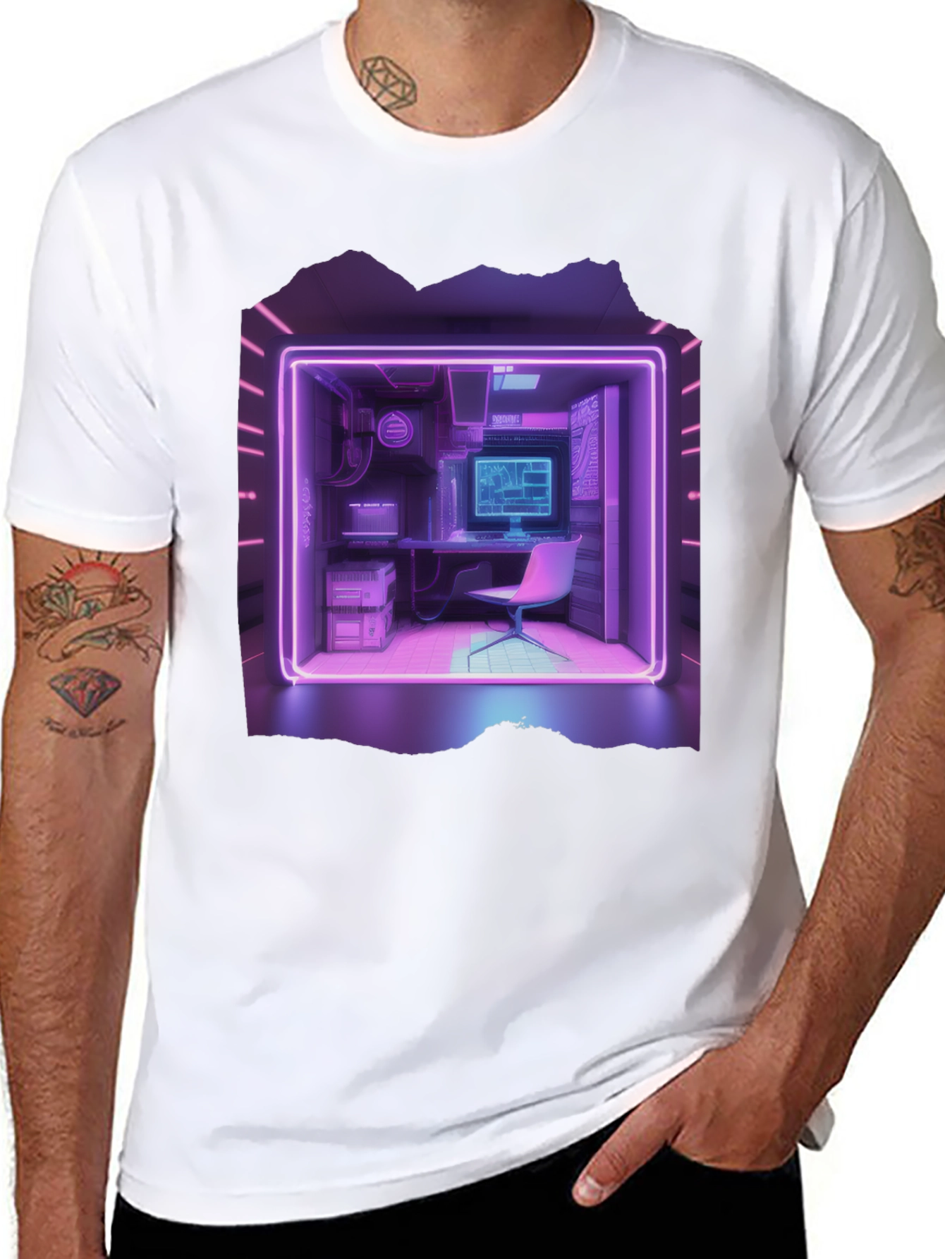 Retro Cyberpunk Gamer Room T-Shirt