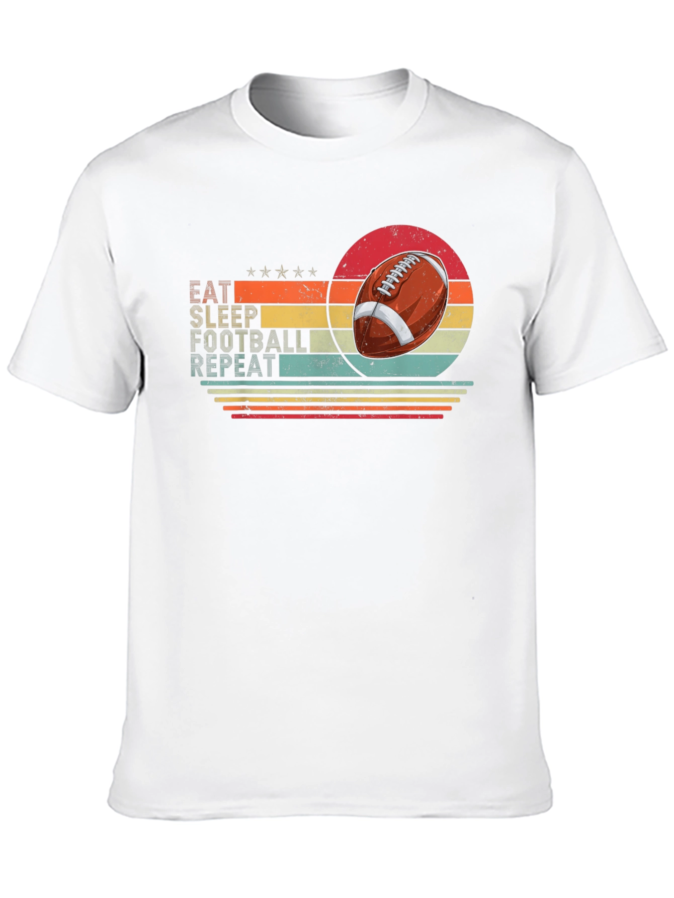 Eat Sleep Football Repeat Black T-Shirt