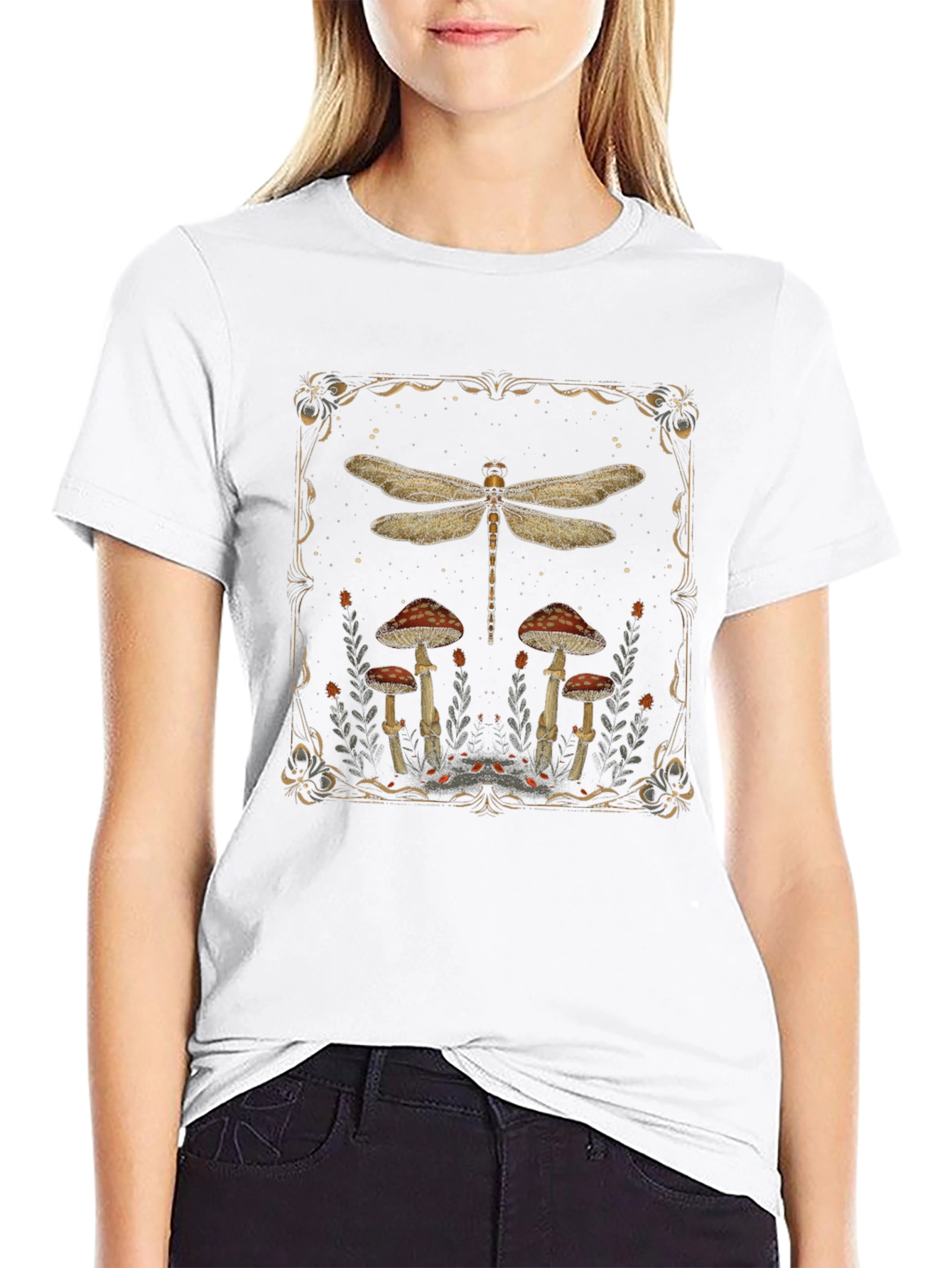 Dragonfly & Mushroom Graphic Tee