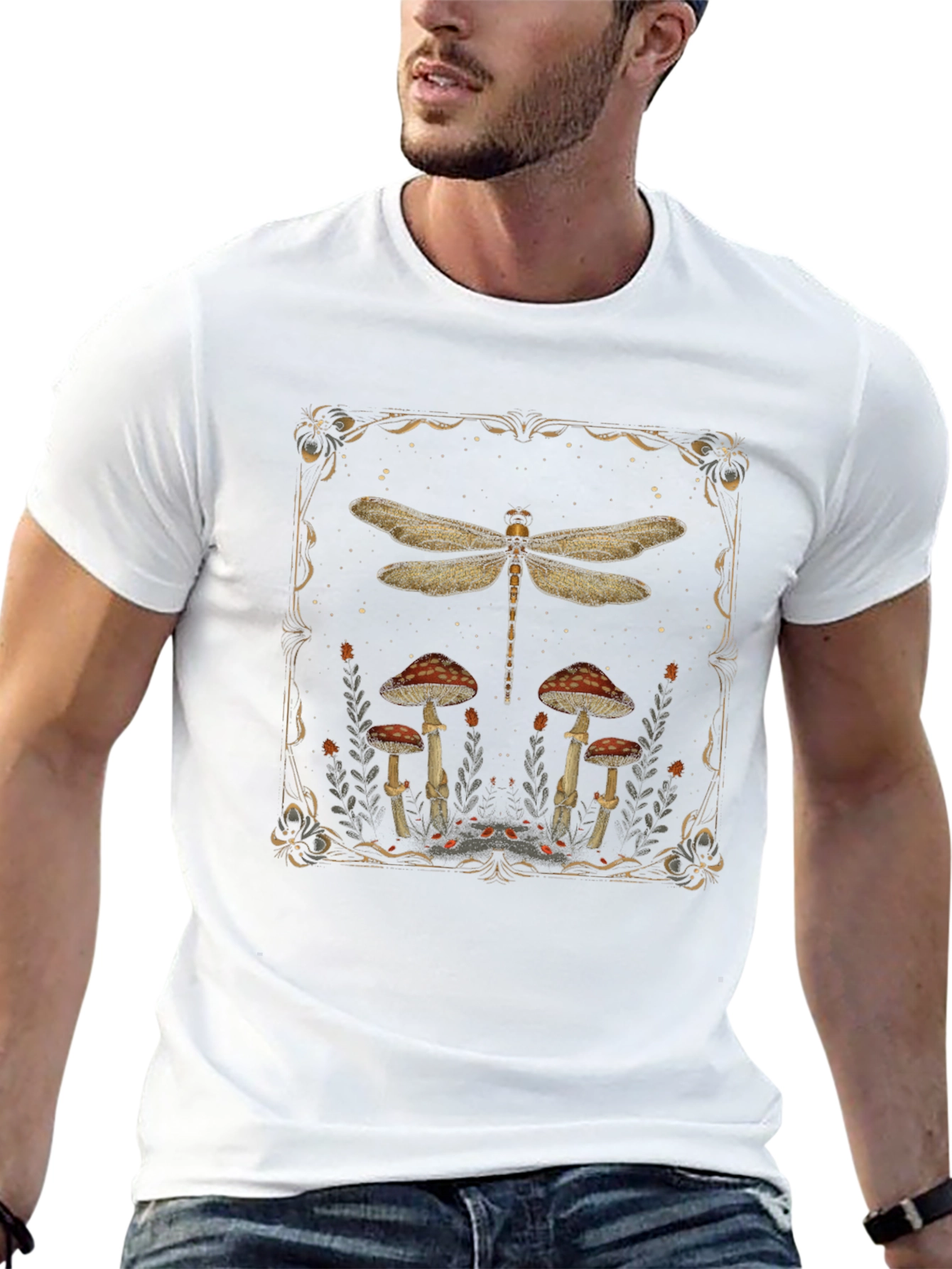 Dragonfly & Mushroom Graphic Tee