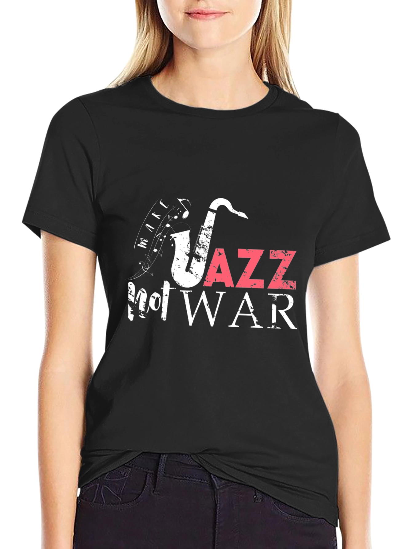Jazz Not War Black Graphic Tee