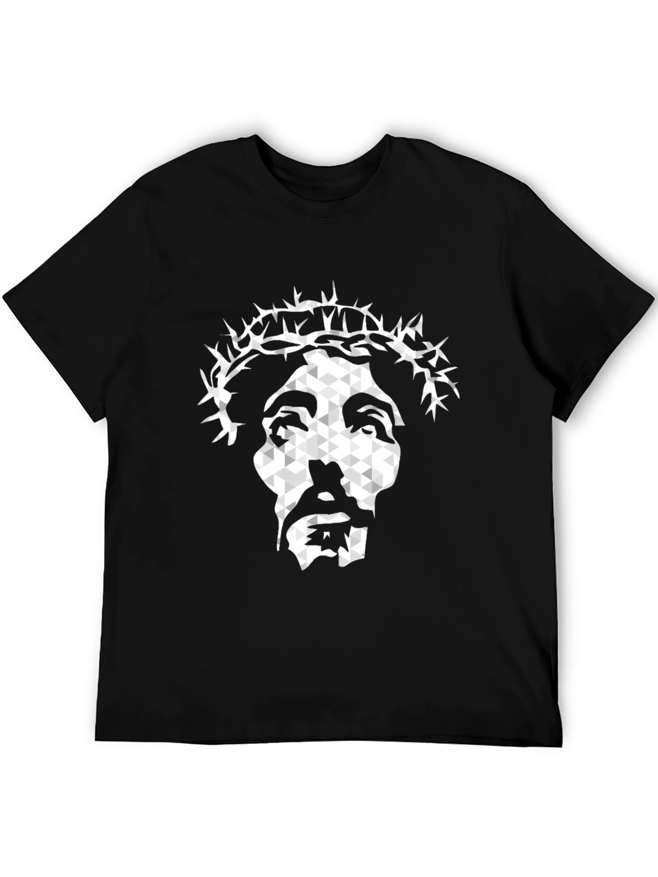 Geometric Jesus Graphic Tee - Black T-Shirt