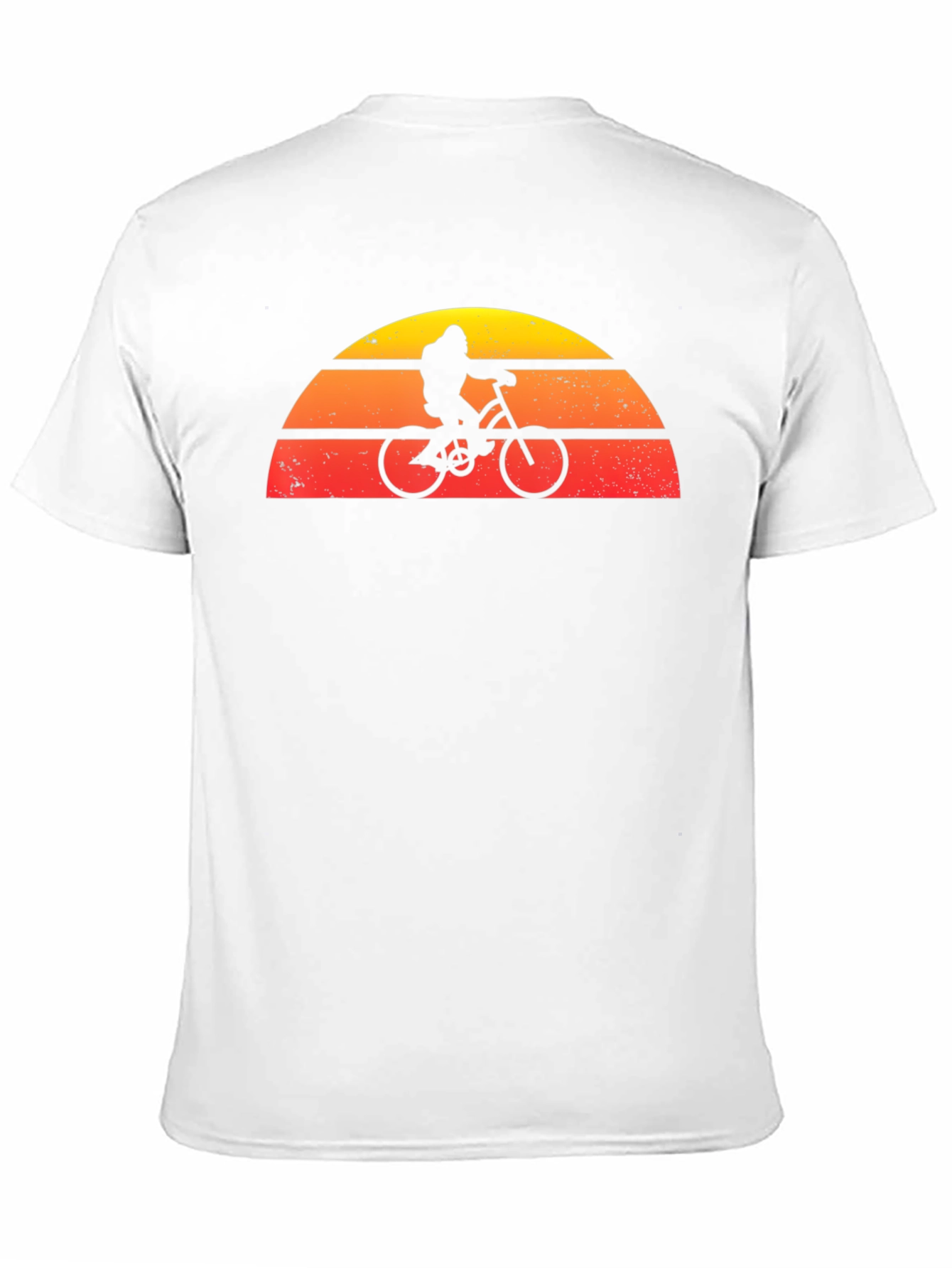 Retro Sunset Bigfoot on Bike Graphic Tee - Black