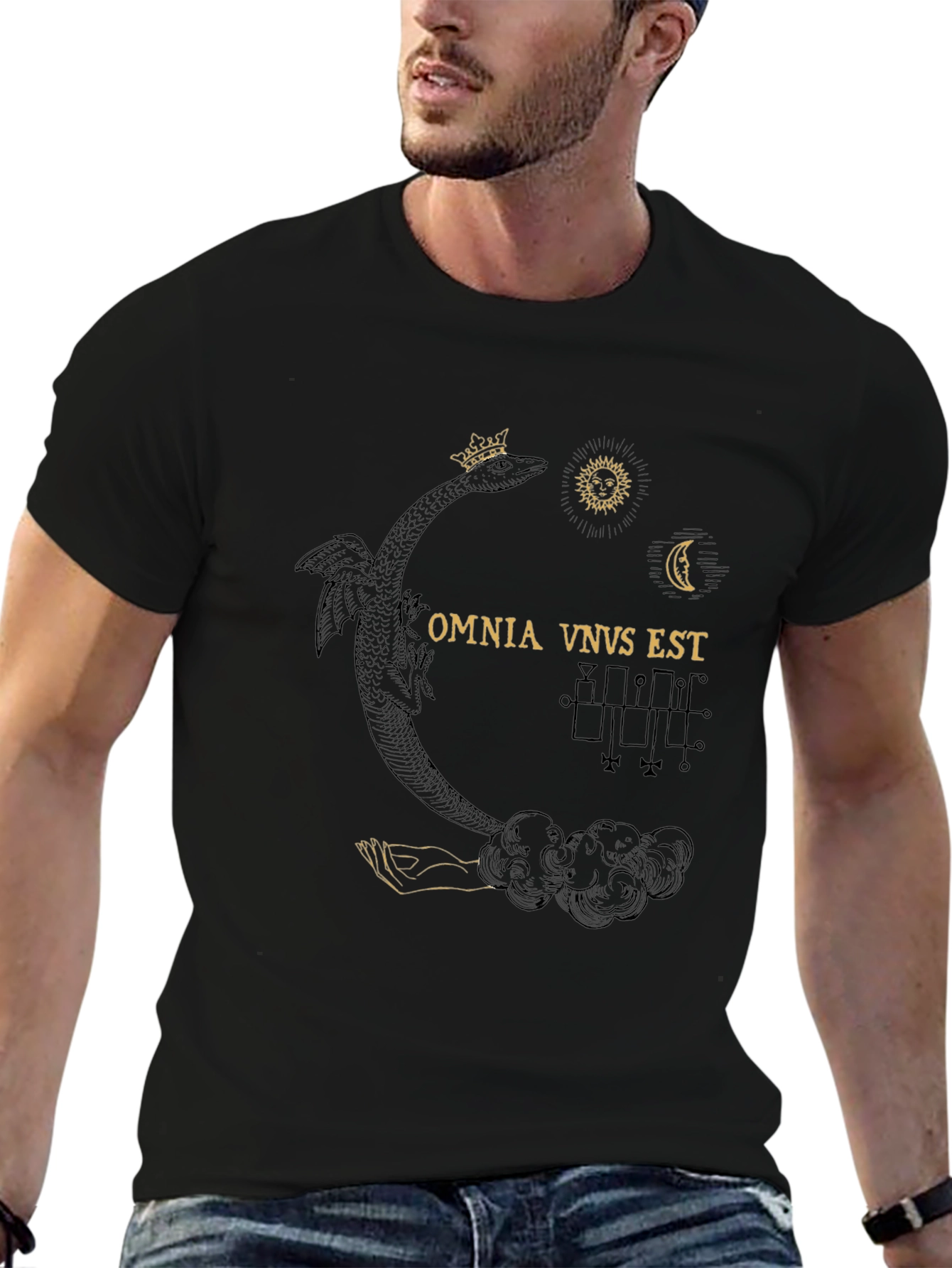 Occult Dragon Graphic Tee - Black