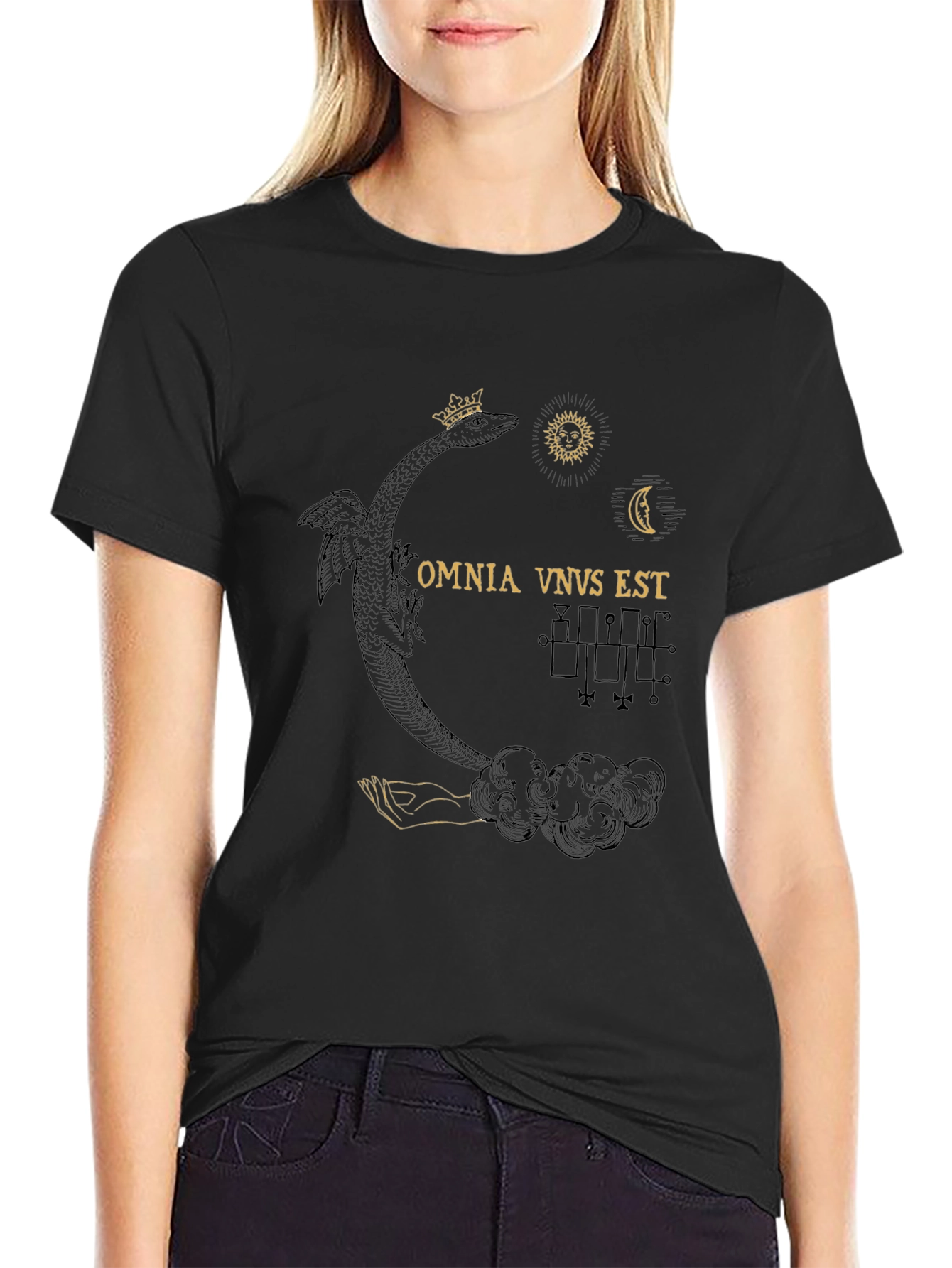 Occult Dragon Graphic Tee - Black