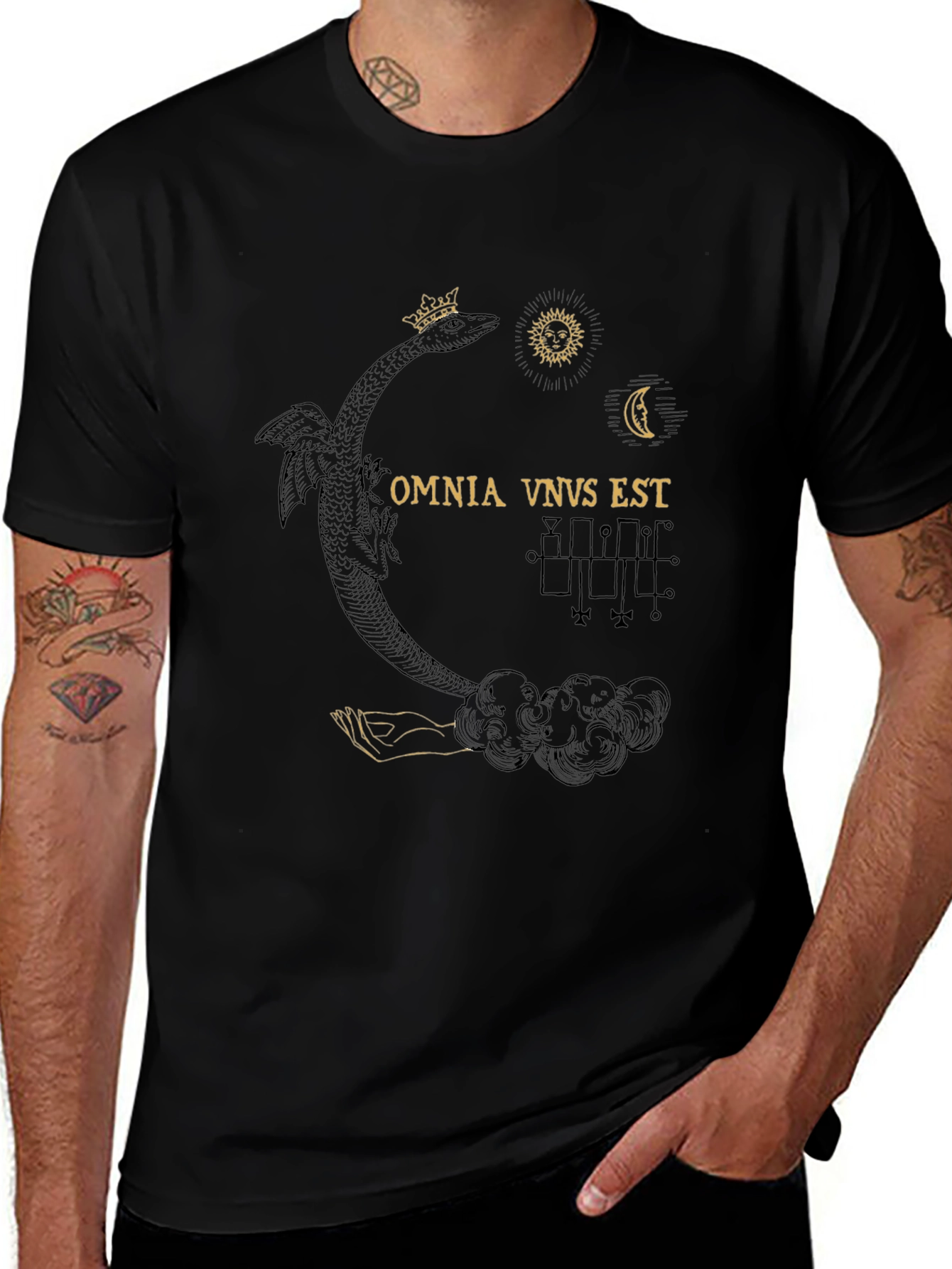 Occult Dragon Graphic Tee - Black