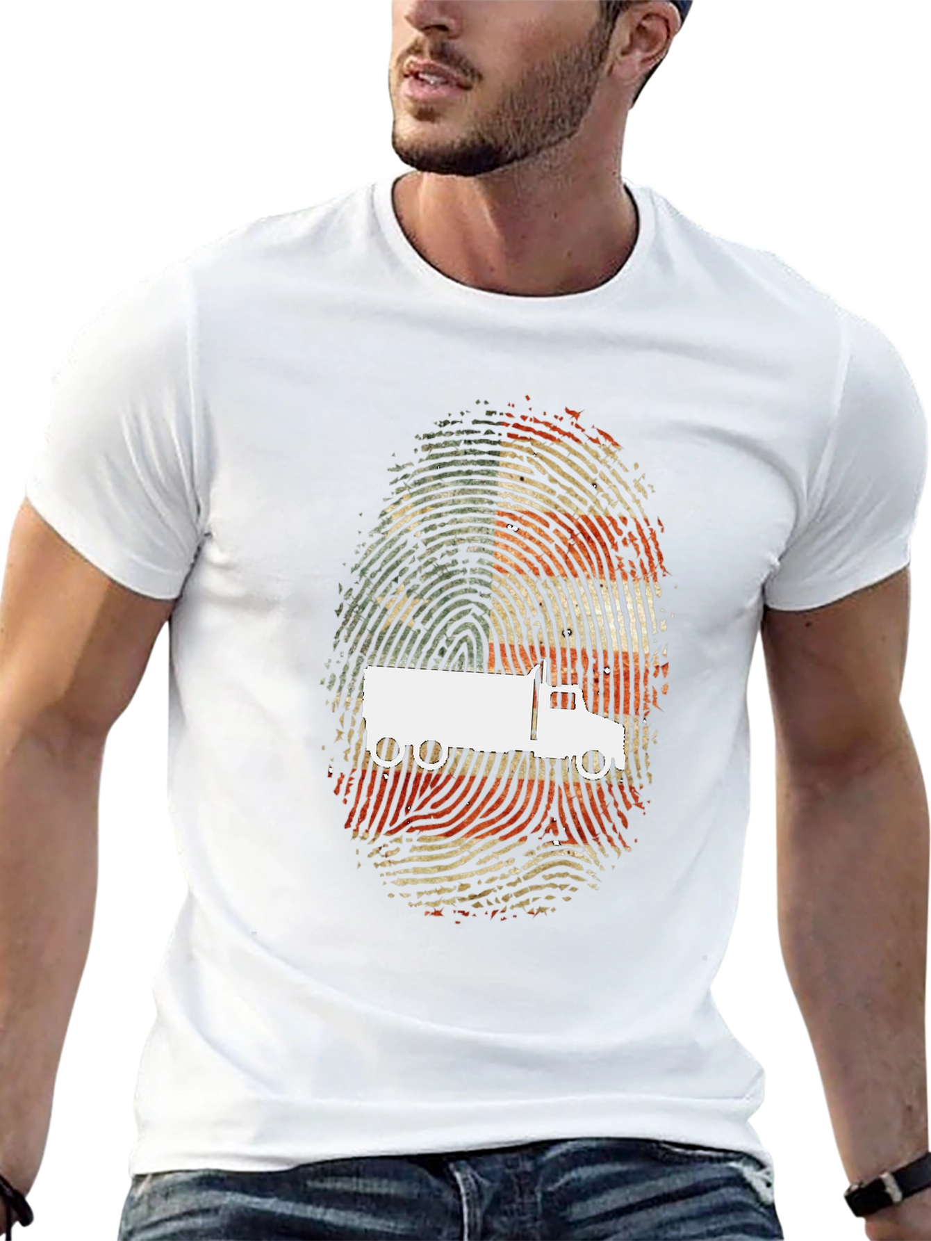 Trucker Fingerprint Graphic T-Shirt