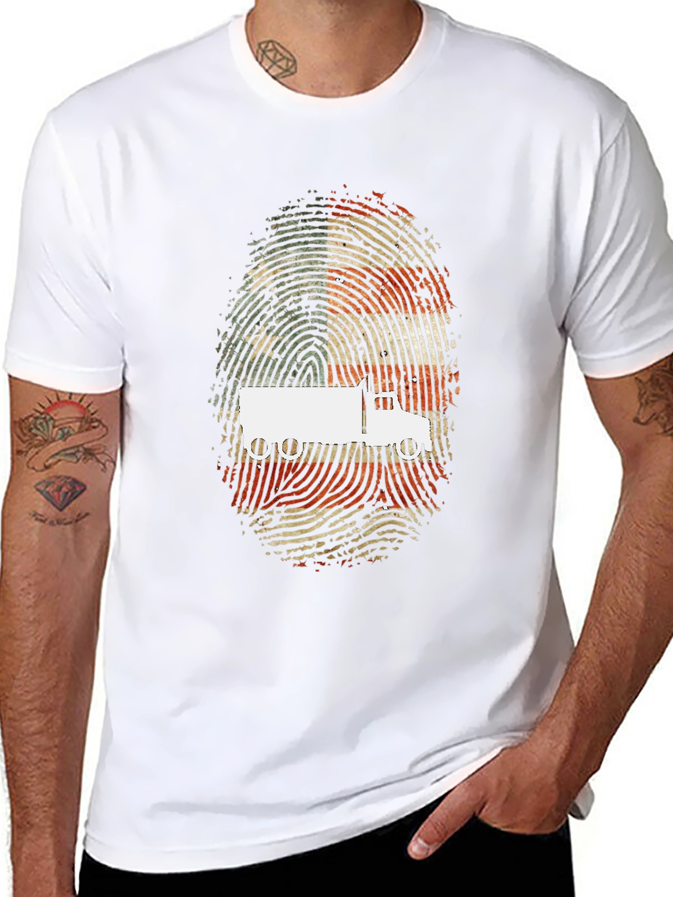 Trucker Fingerprint Graphic T-Shirt