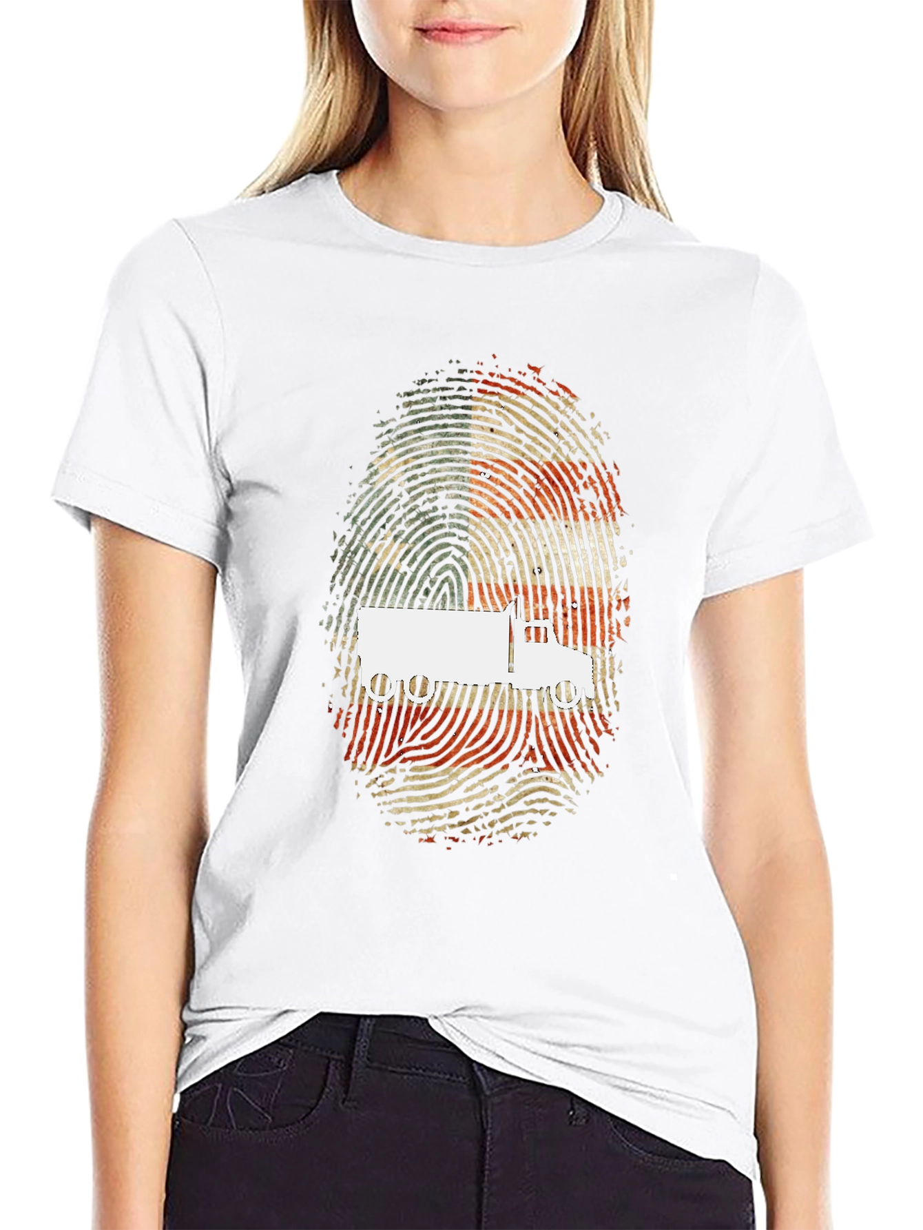 Trucker Fingerprint Graphic T-Shirt