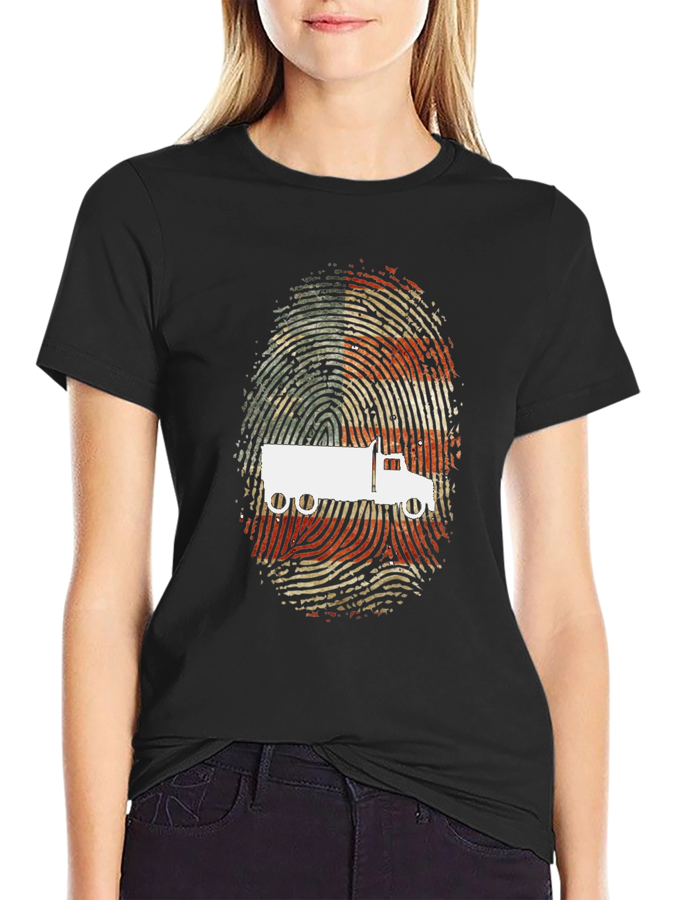 Trucker Fingerprint Graphic T-Shirt