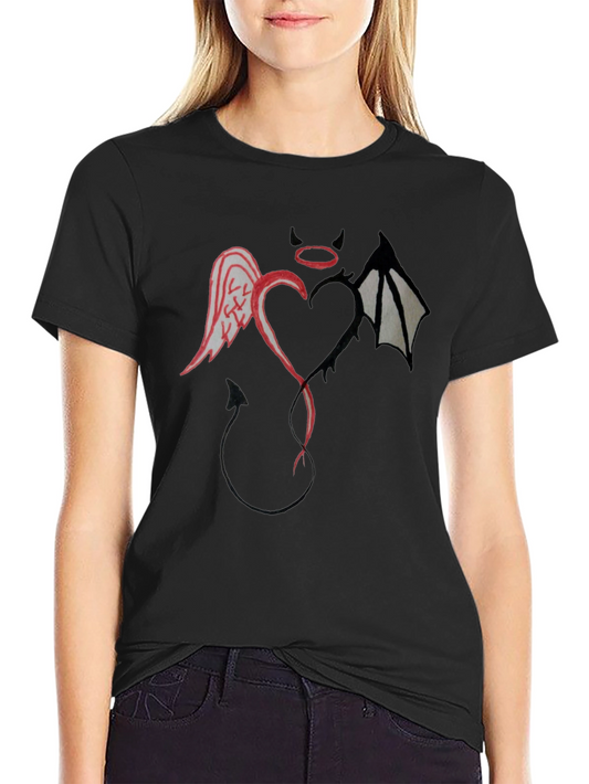Angel & Devil Heart Graphic T-Shirt - Unisex