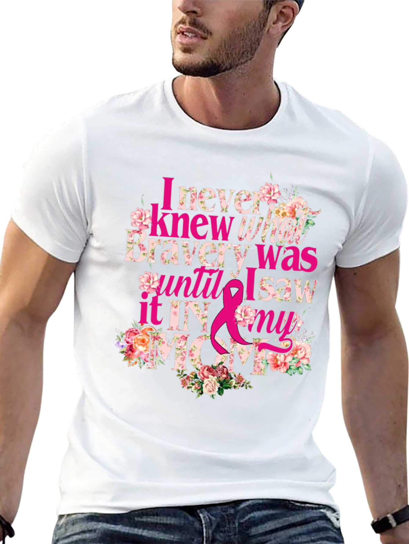 Bravery in My Mom Breast Cancer Awareness T-Shirt