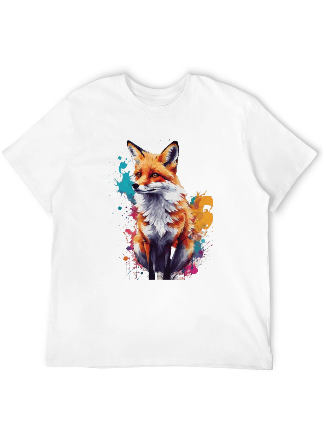 Fox Splash T-Shirt - Artistic Animal Graphic Tee