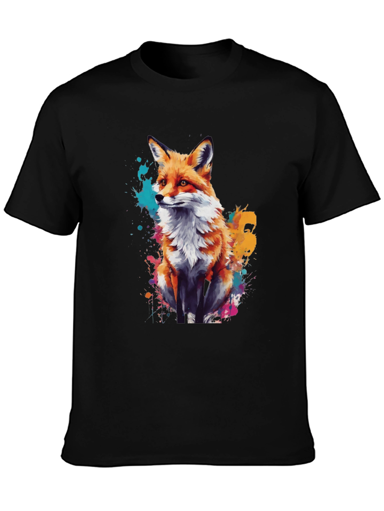 Fox Splash T-Shirt - Artistic Animal Graphic Tee