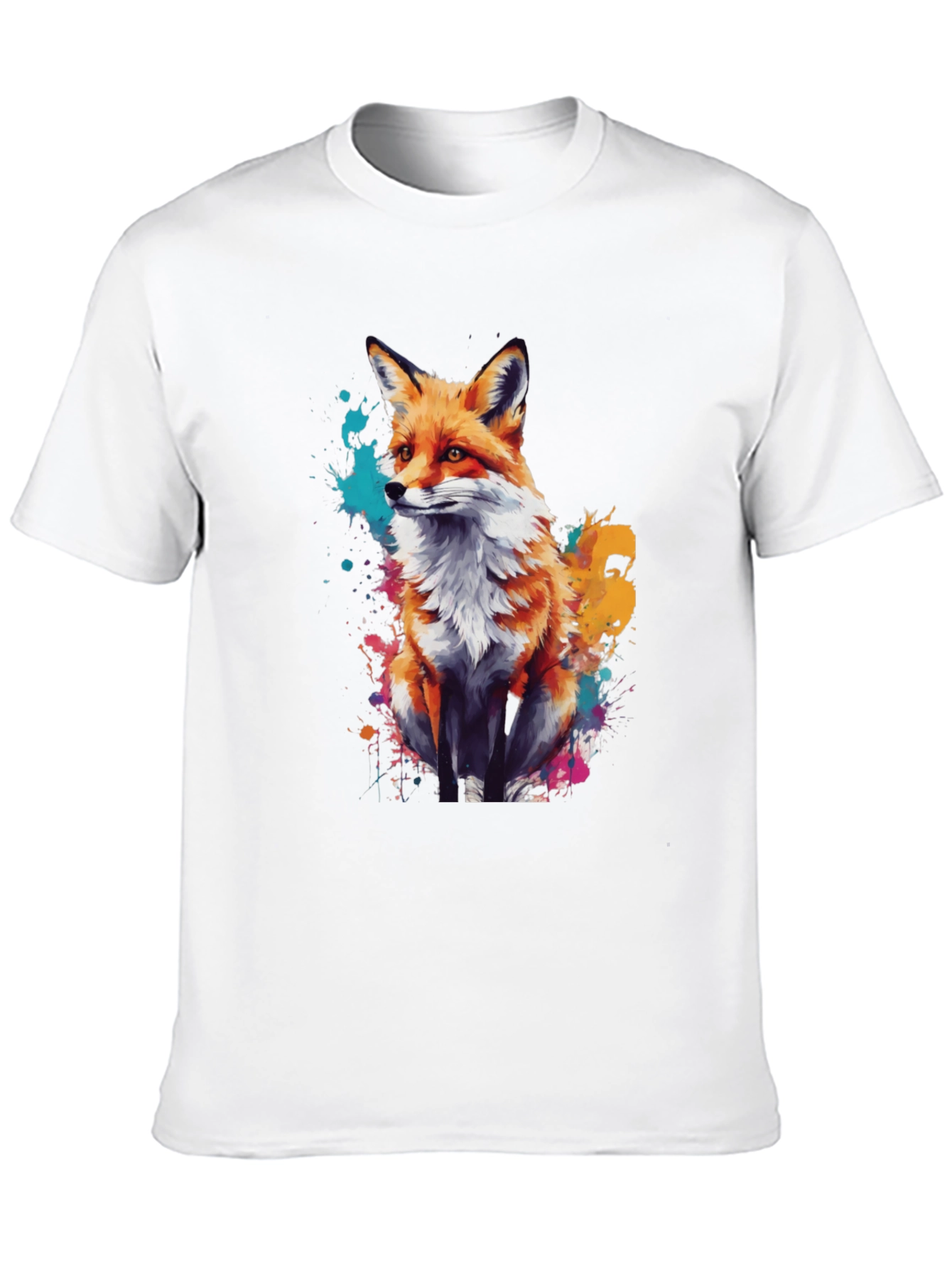 Fox Splash T-Shirt - Artistic Animal Graphic Tee