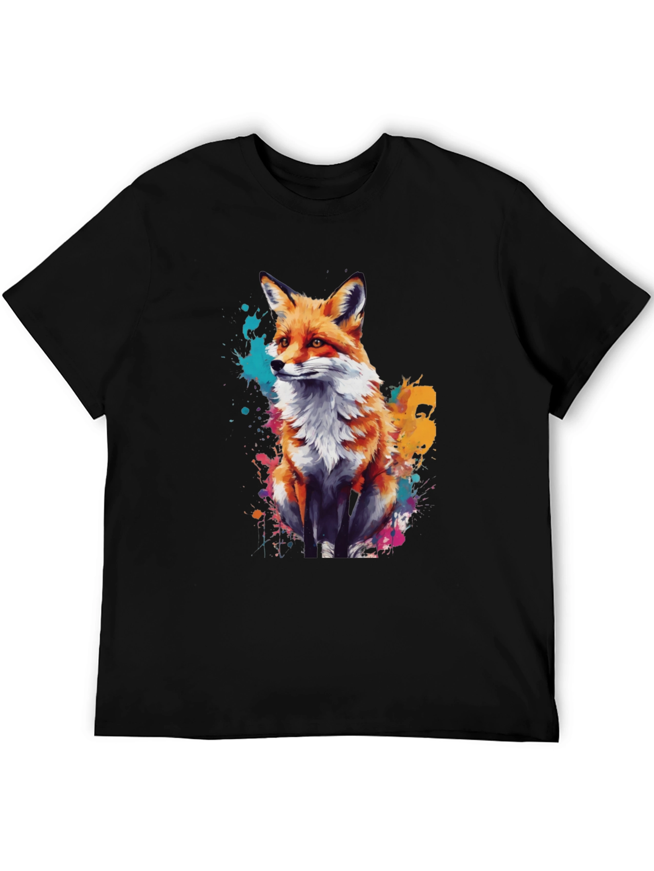 Fox Splash T-Shirt - Artistic Animal Graphic Tee