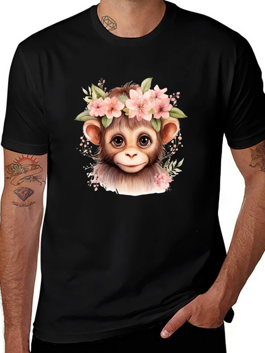 Monkey Floral Crown Graphic Tee