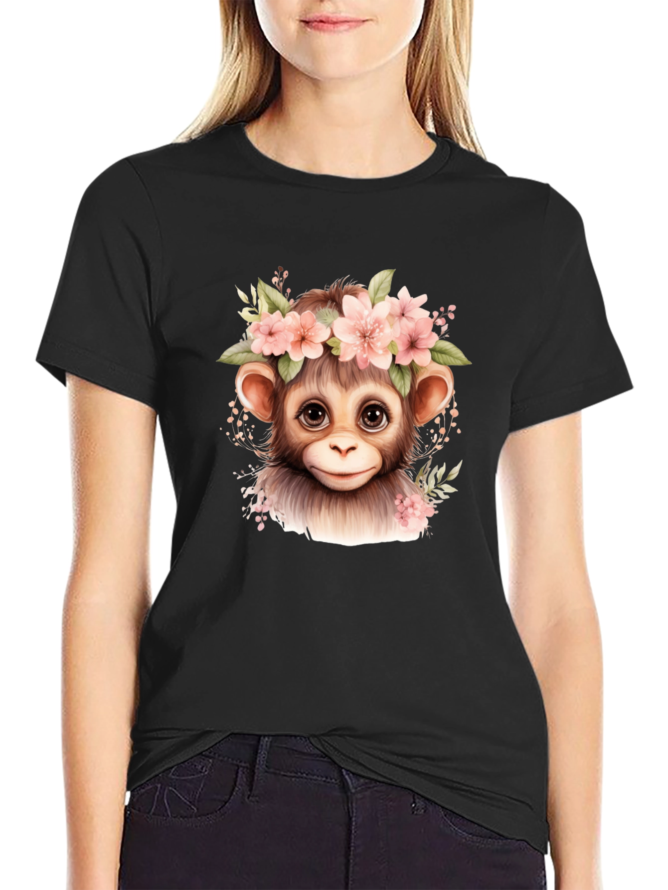 Monkey Floral Crown Graphic Tee