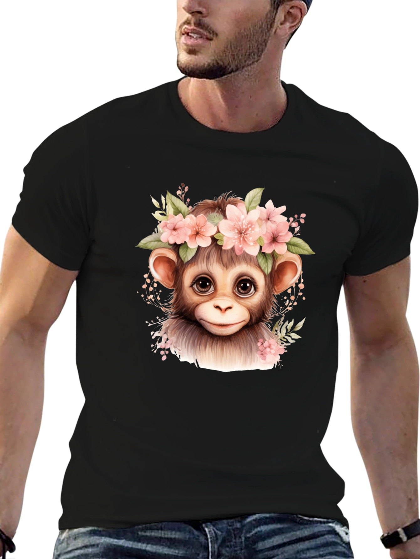 Monkey Floral Crown Graphic Tee