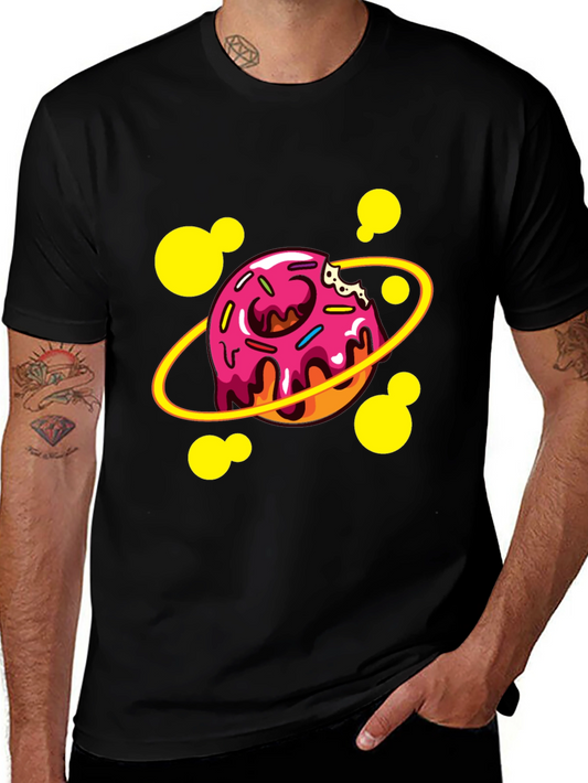 Donut Planet Graphic T-Shirt - Black