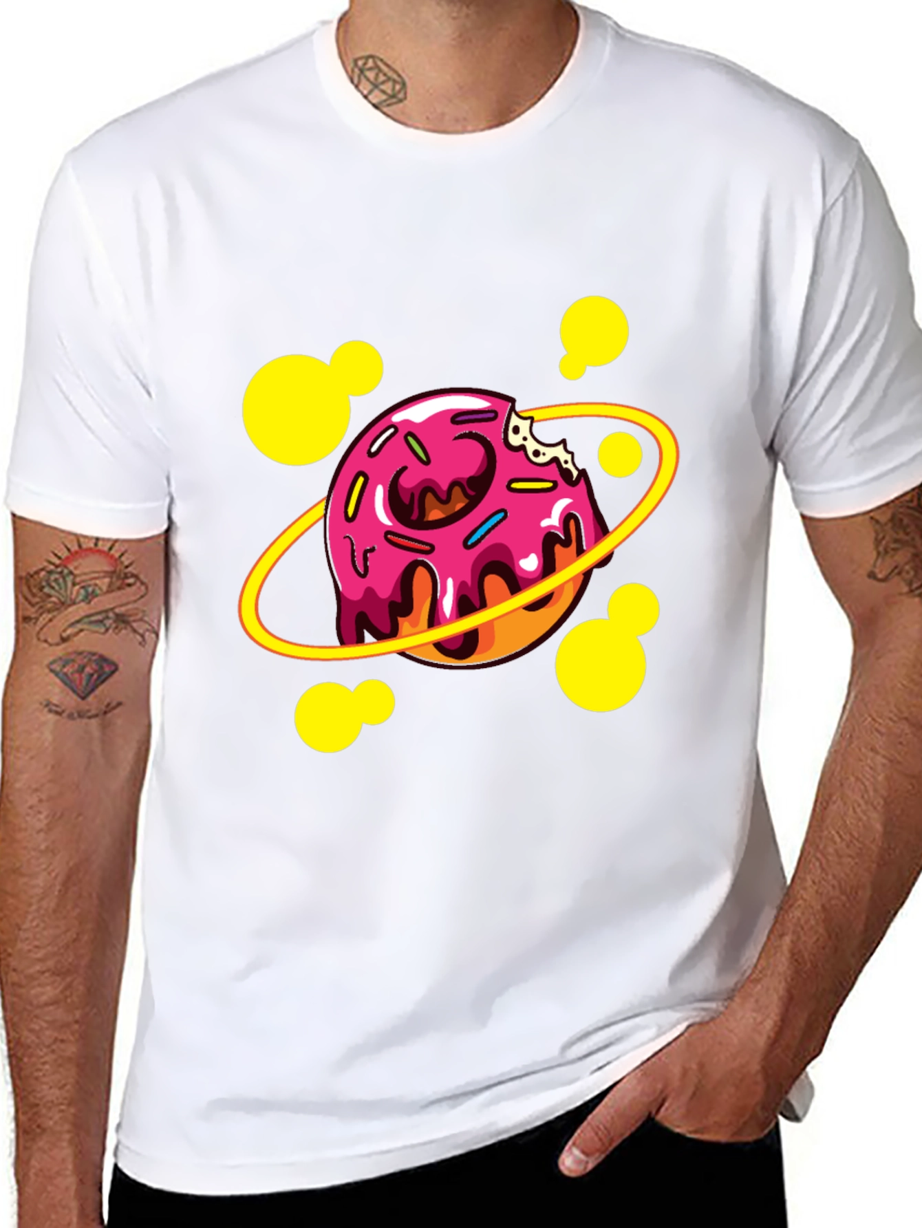 Donut Planet Graphic T-Shirt - Black