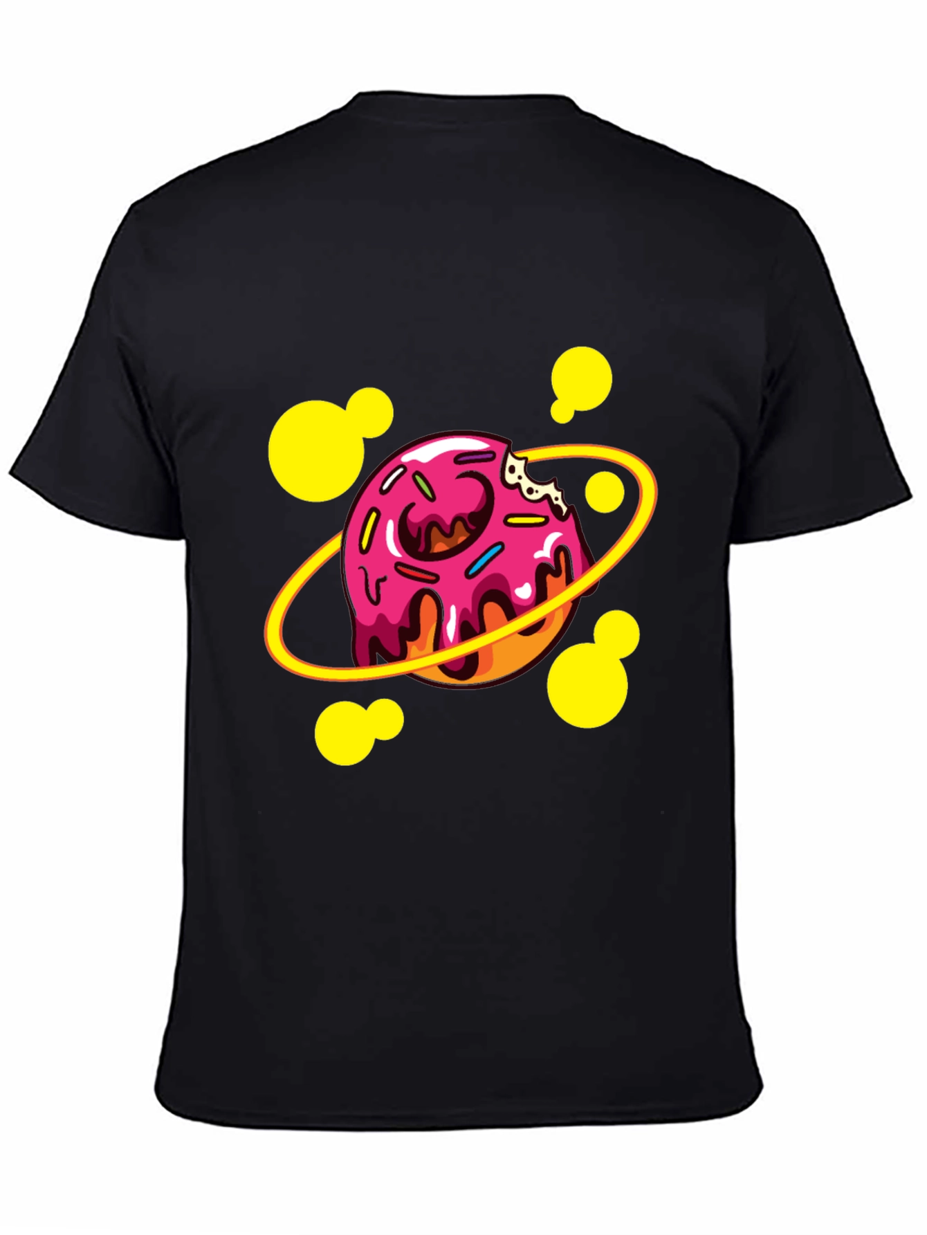 Donut Planet Graphic T-Shirt - Black