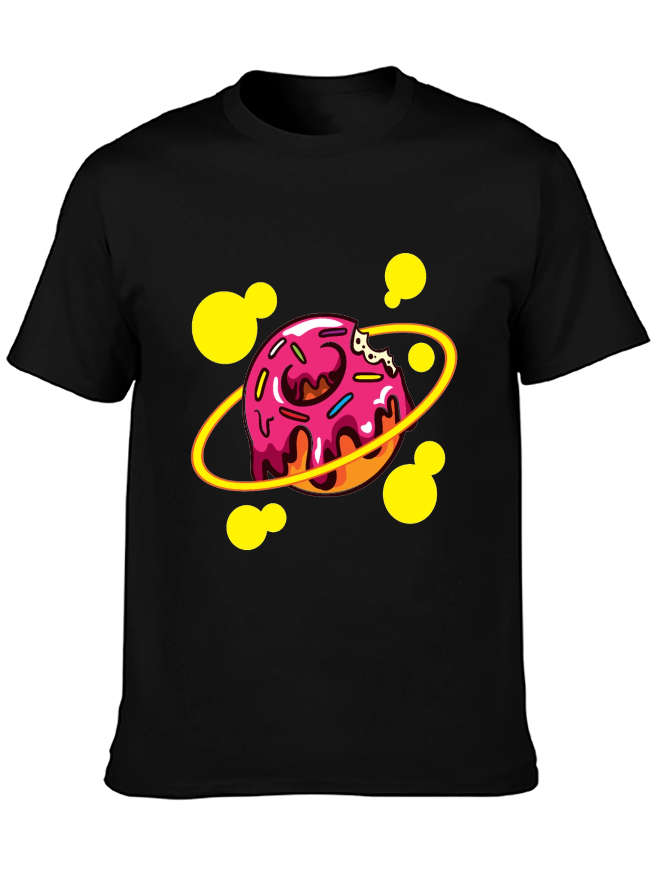 Donut Planet Graphic T-Shirt - Black