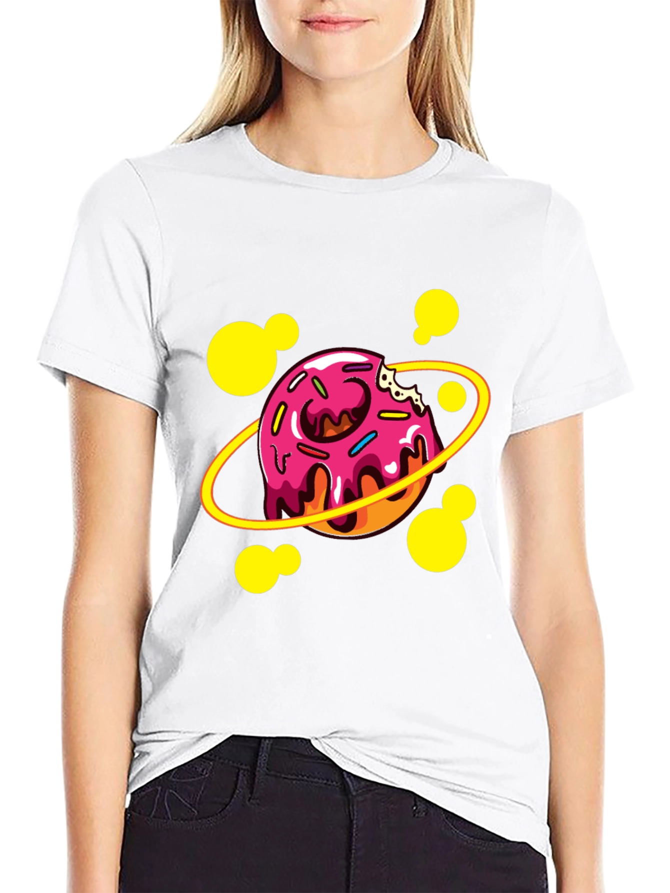 Donut Planet Graphic T-Shirt - Black