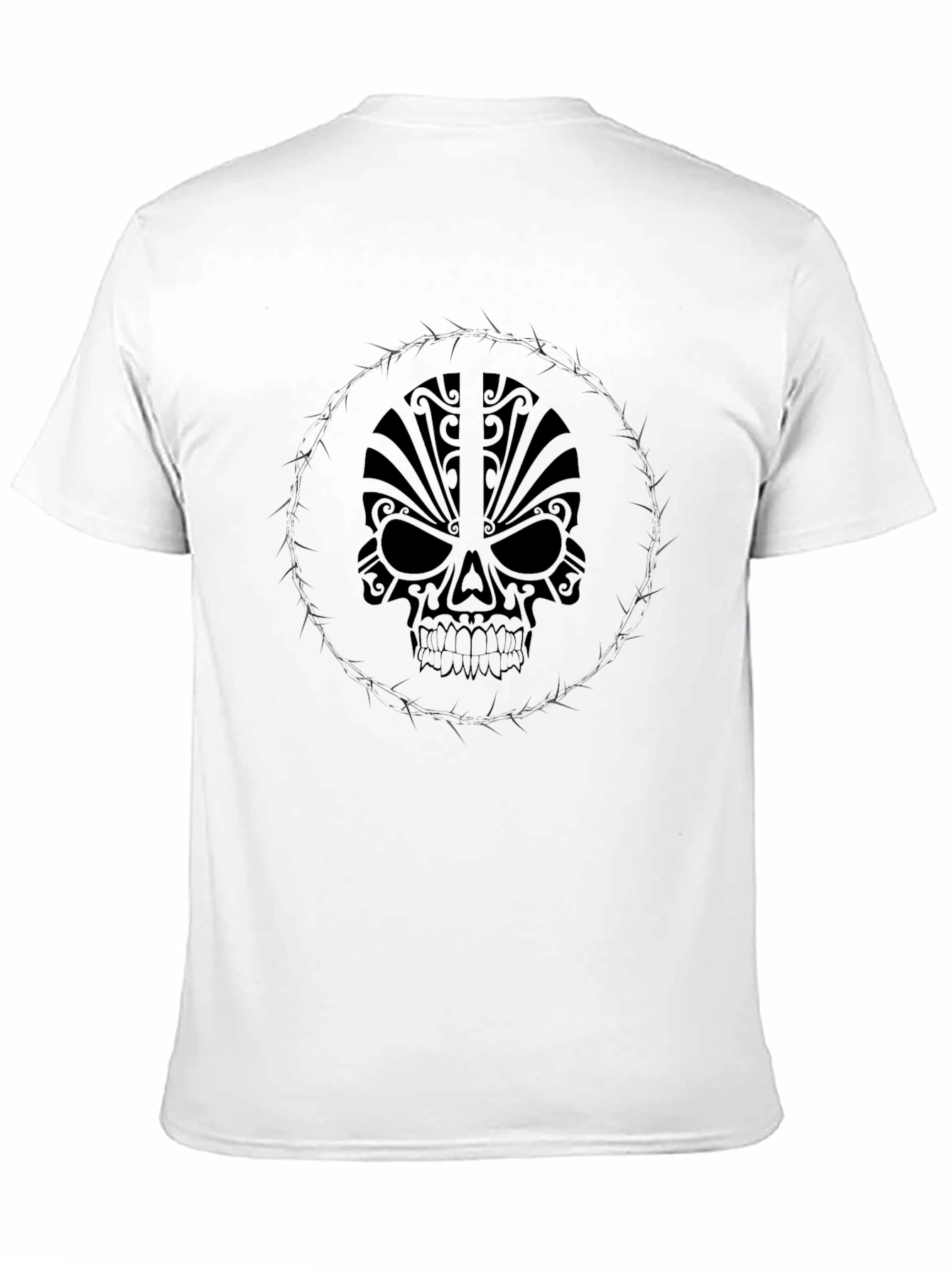 Tribal Skull Graphic Black T-Shirt