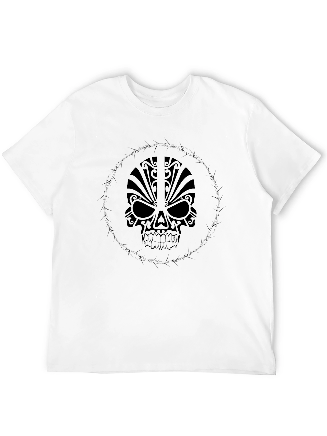 Tribal Skull Graphic Black T-Shirt