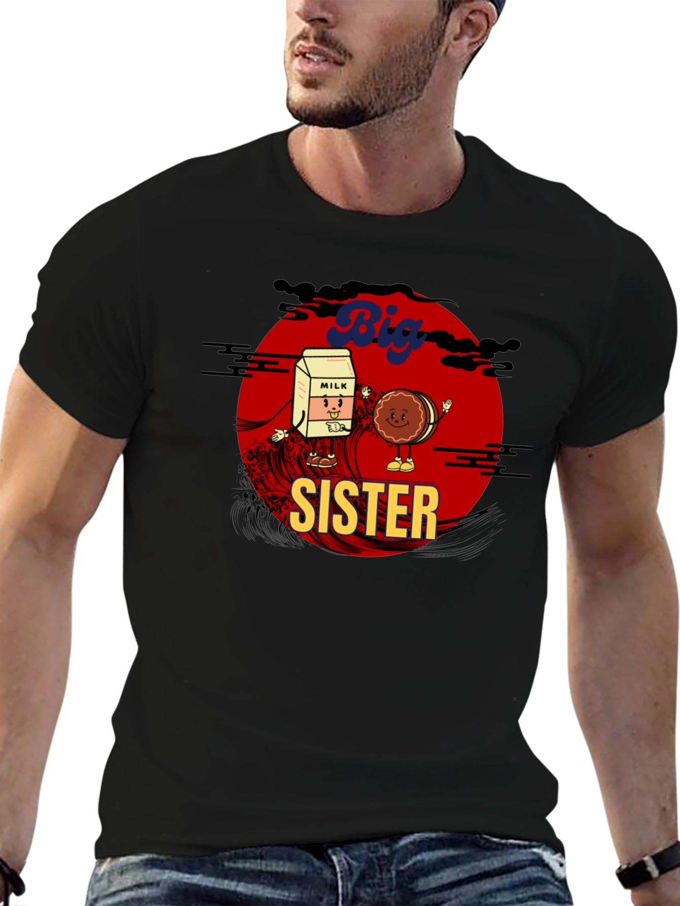 Big Sister Milk & Cookie Graphic T-Shirt