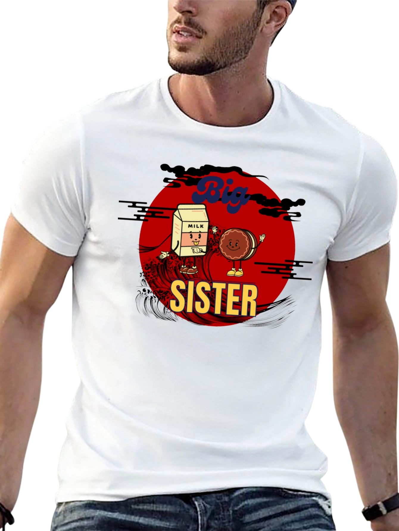 Big Sister Milk & Cookie Graphic T-Shirt