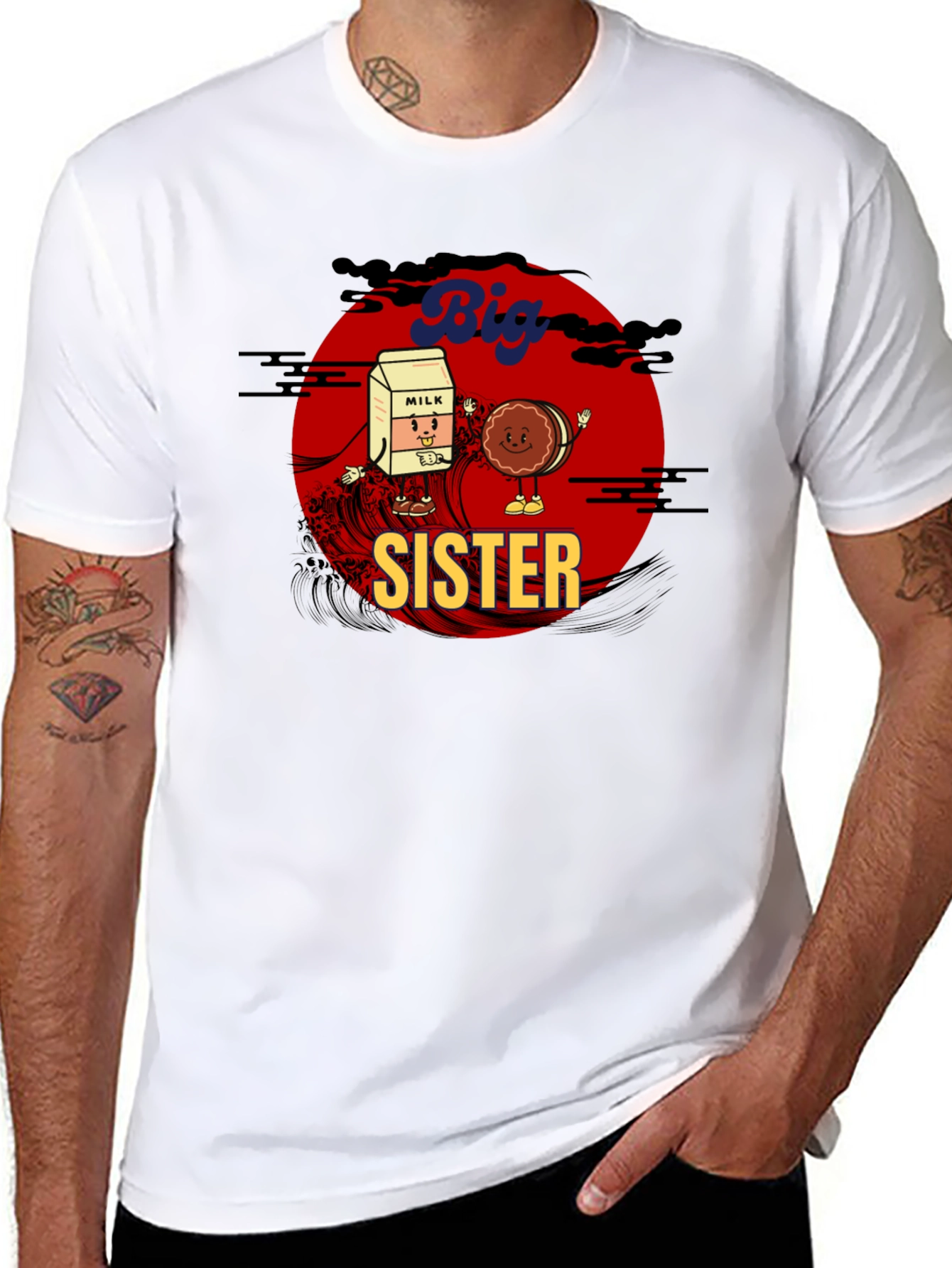 Big Sister Milk & Cookie Graphic T-Shirt