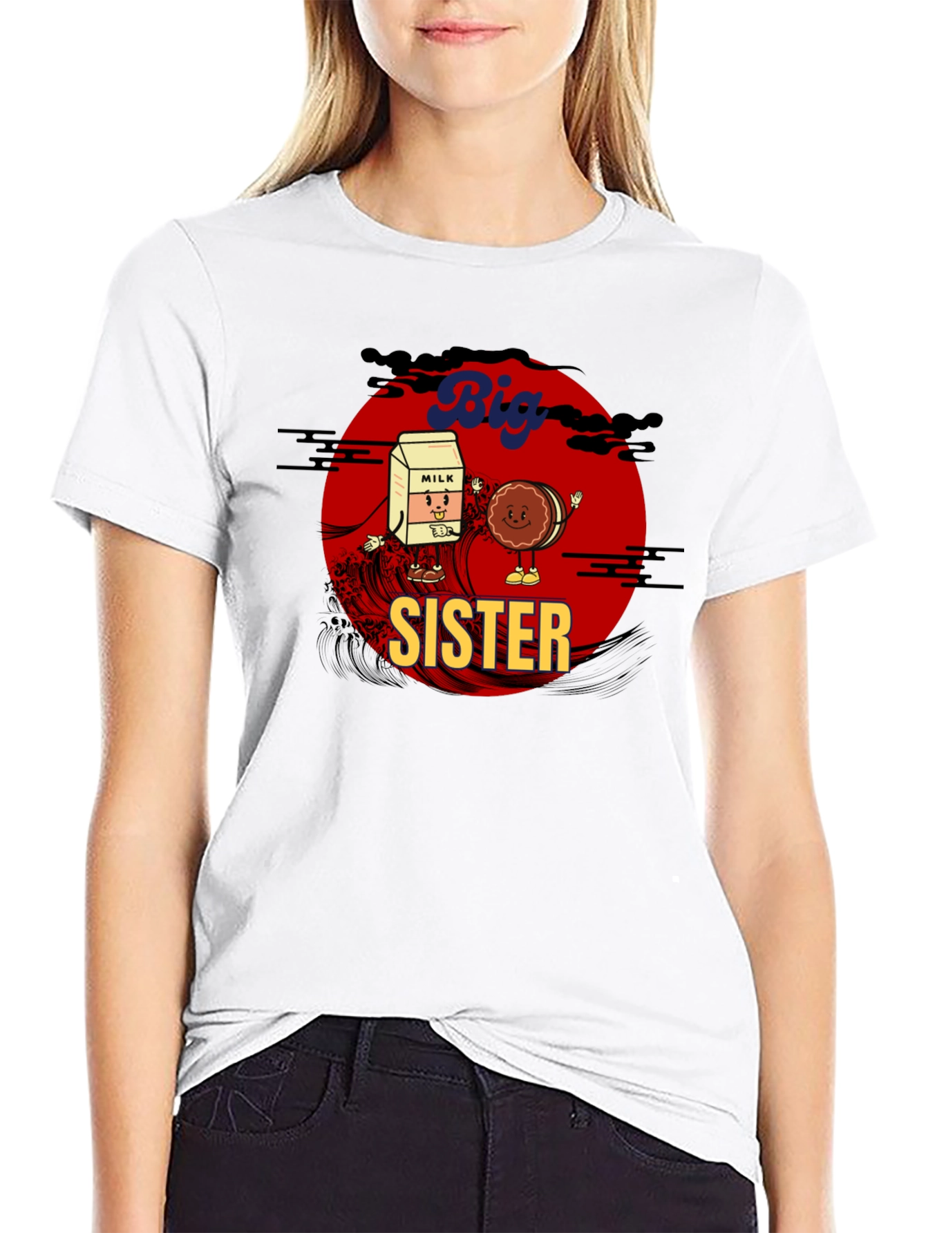 Big Sister Milk & Cookie Graphic T-Shirt