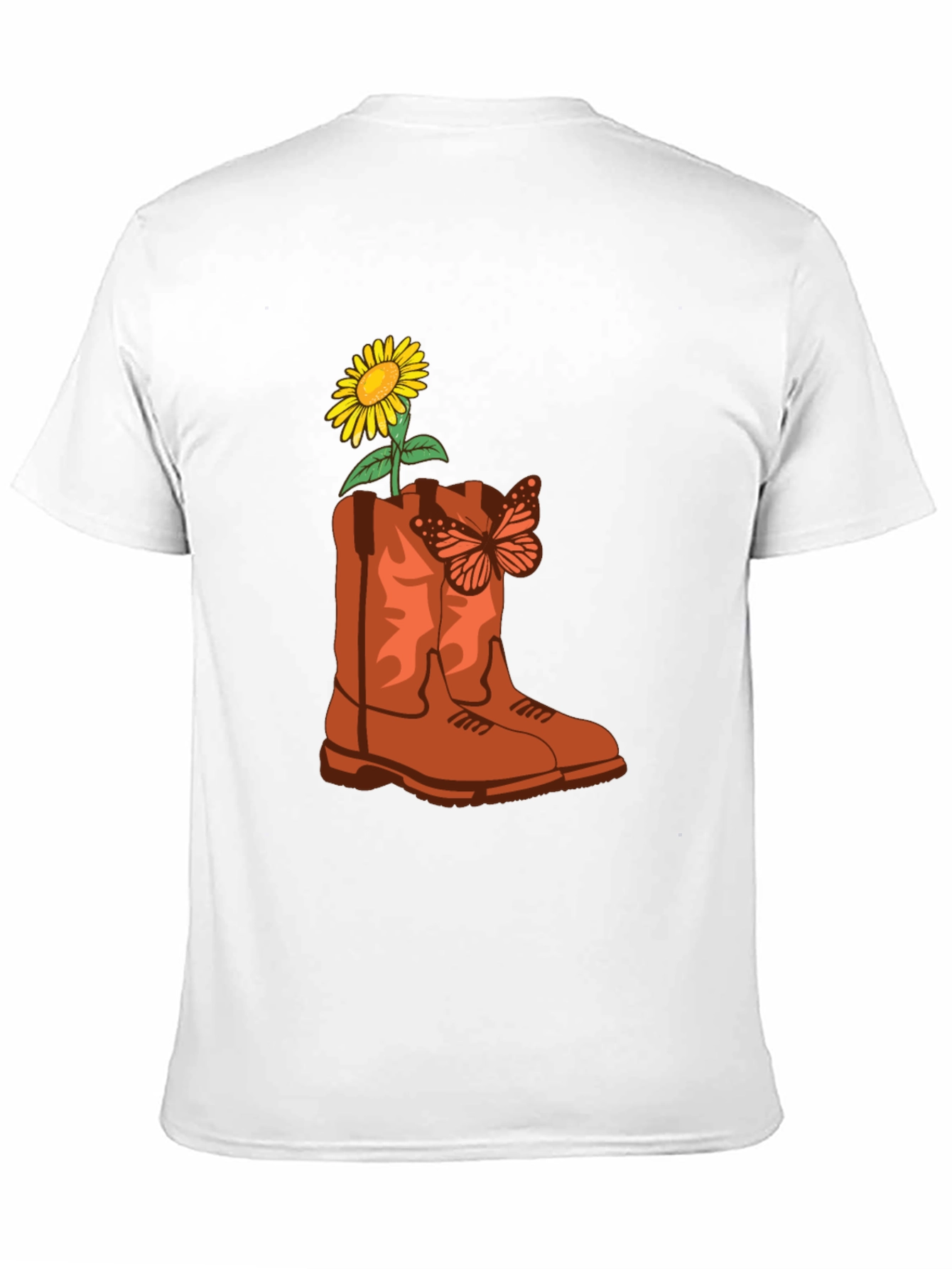 Sunflower & Butterfly Cowboy Boot Graphic Tee