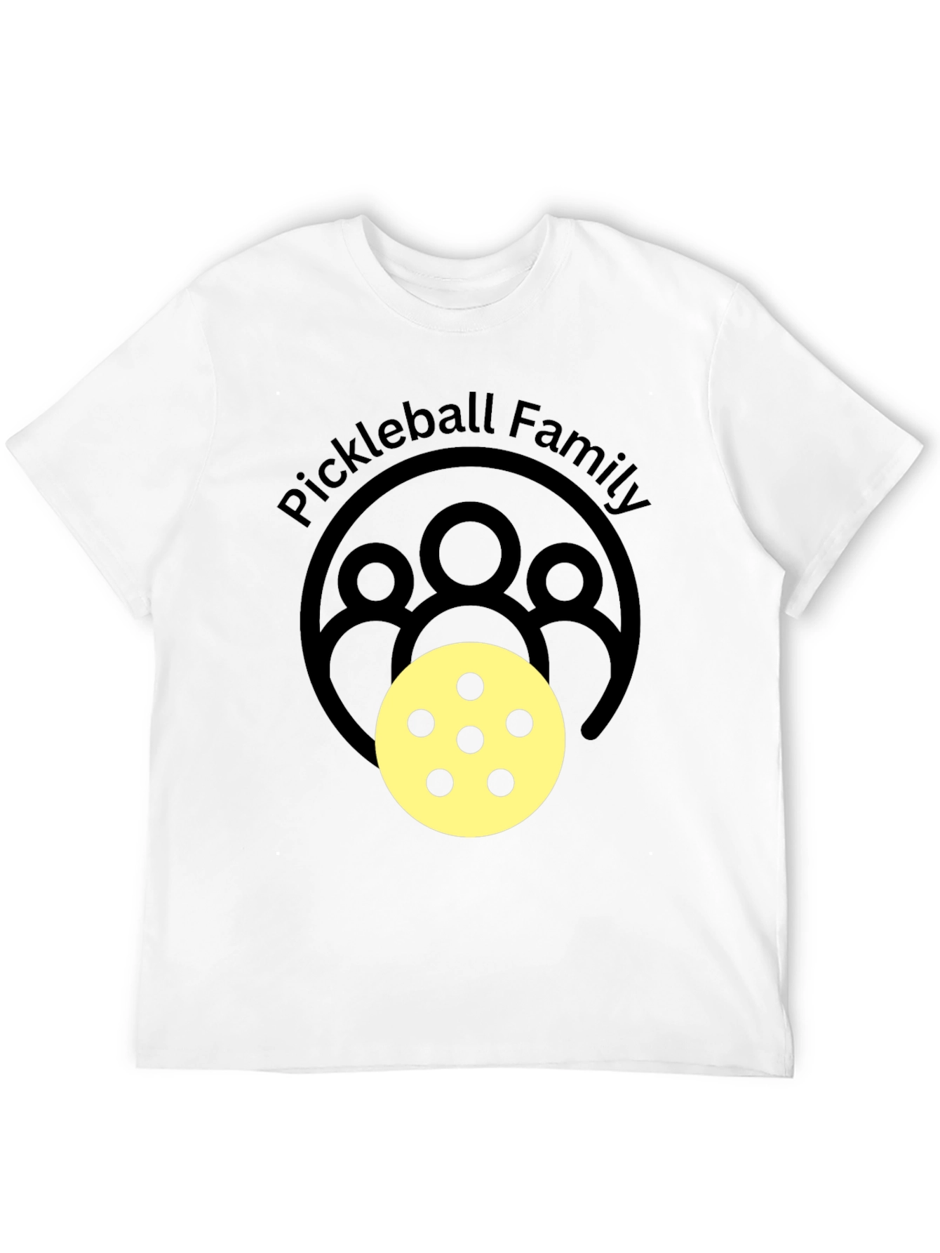 Pickleball Family Graphic Tee - Black Crew Neck