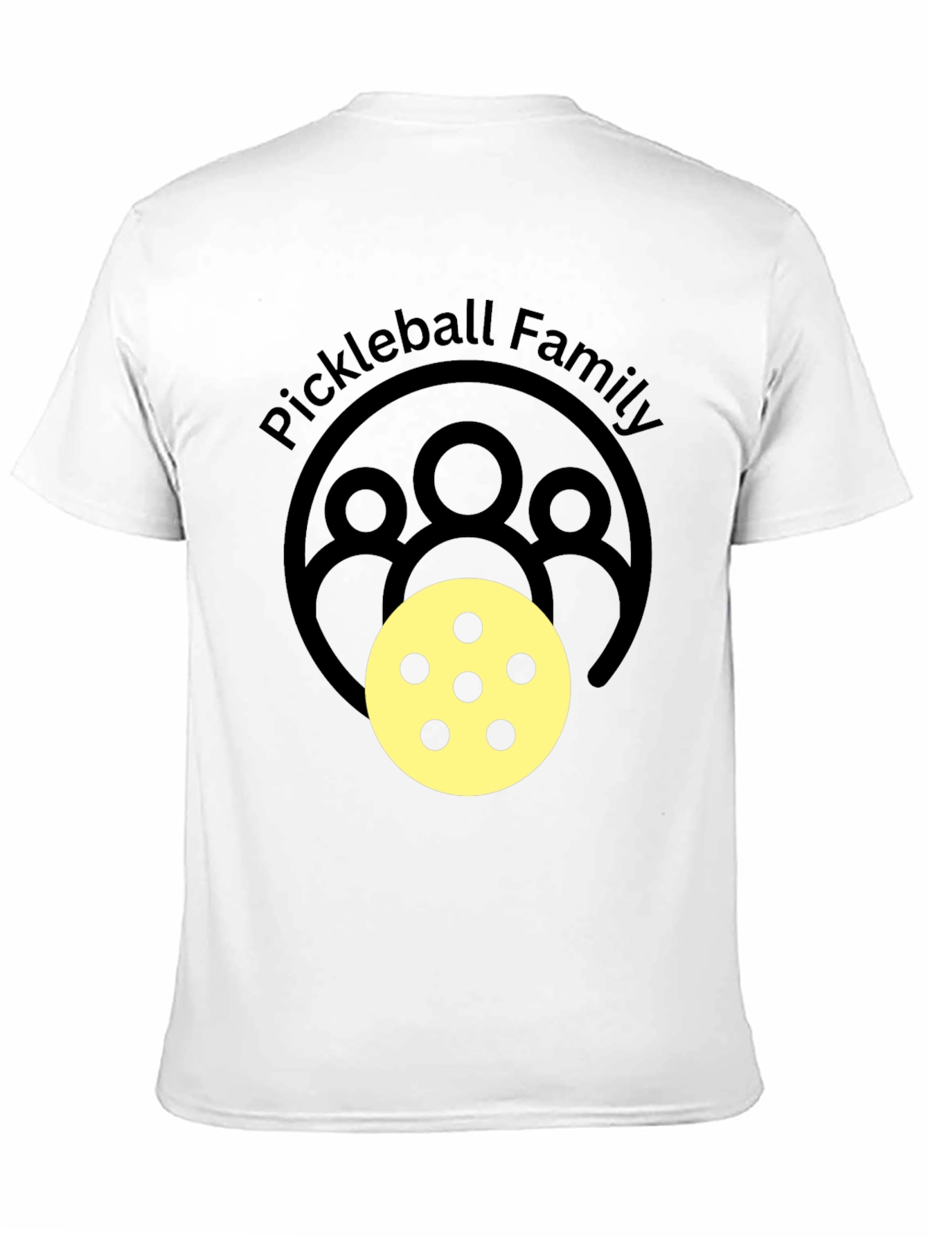 Pickleball Family Graphic Tee - Black Crew Neck