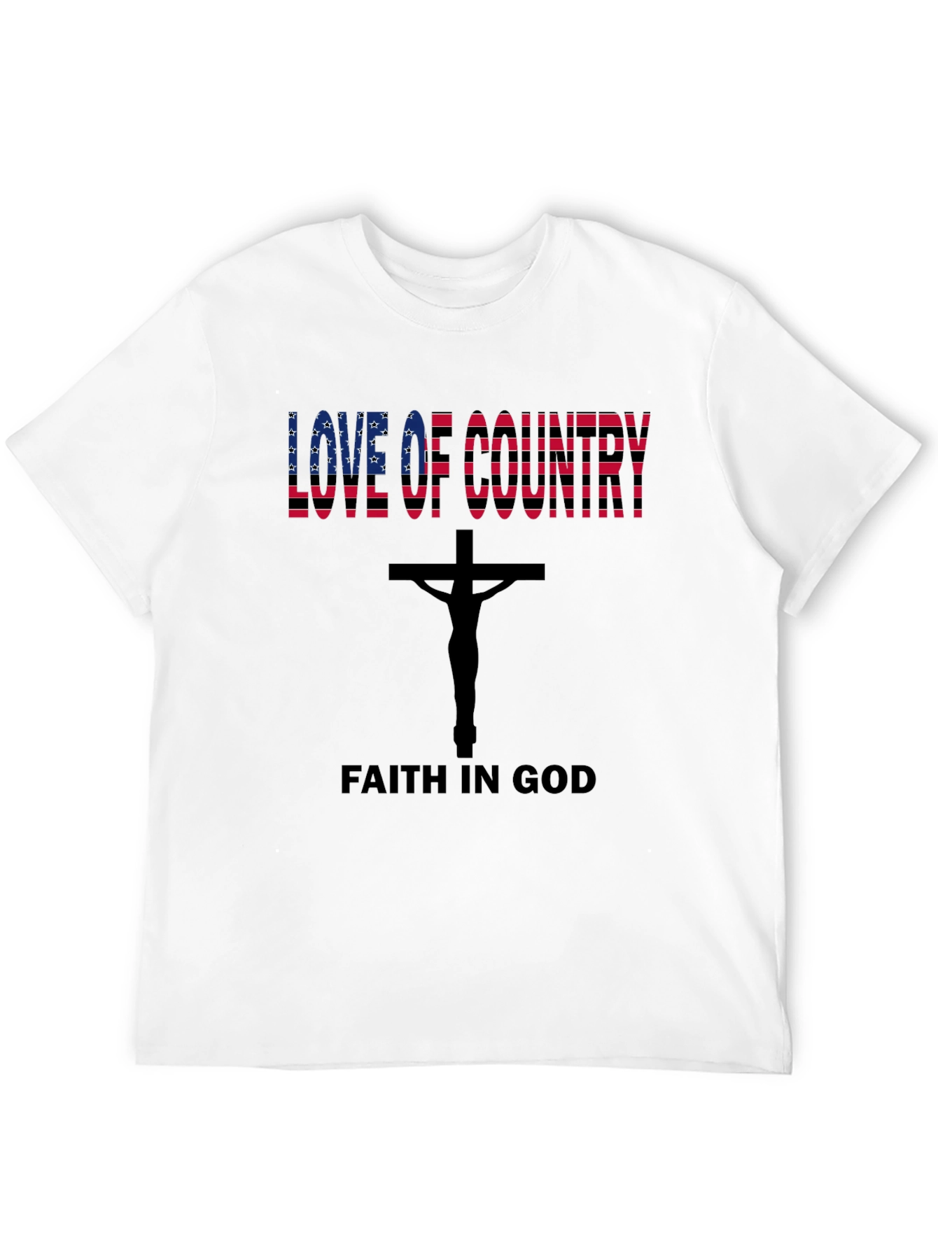 Love of Country Faith in God Black Tee