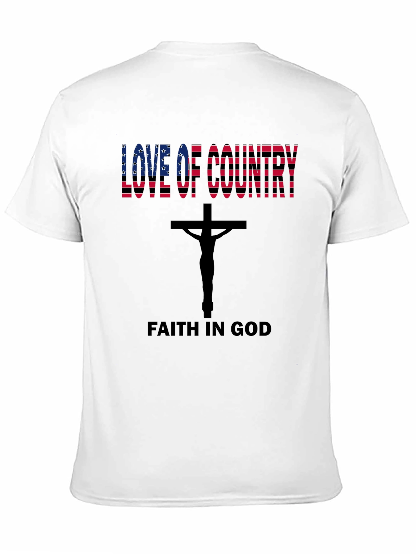 Love of Country Faith in God Black Tee