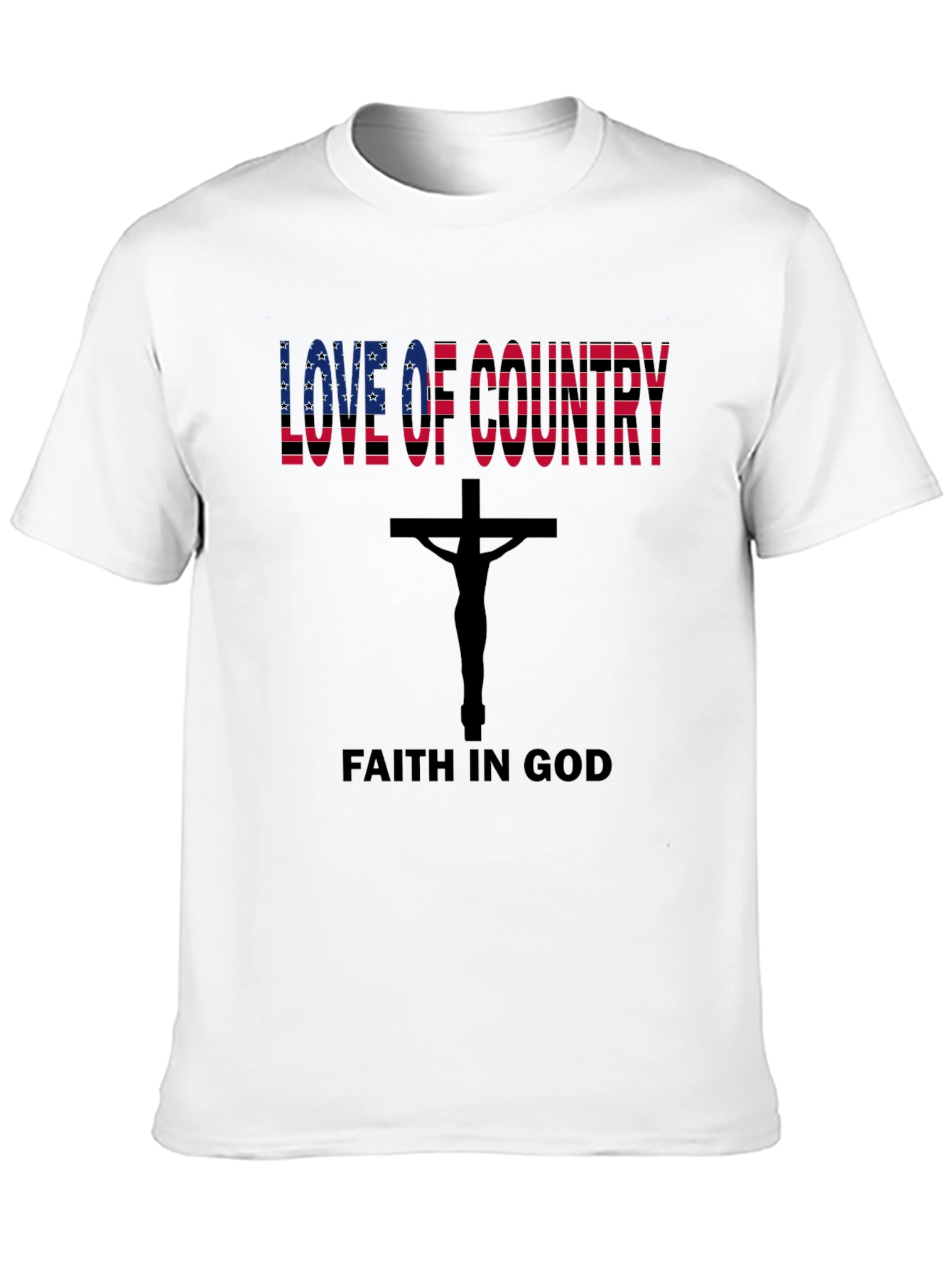 Love of Country Faith in God Black Tee