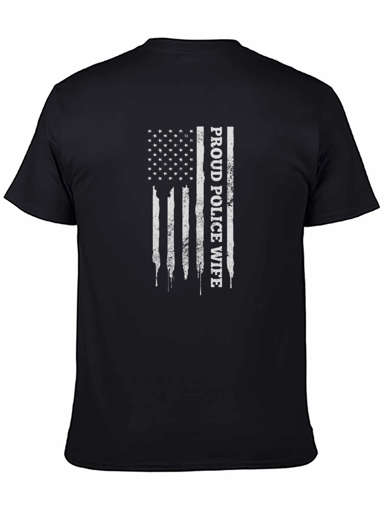 Proud Police Wife Flag Graphic T-Shirt