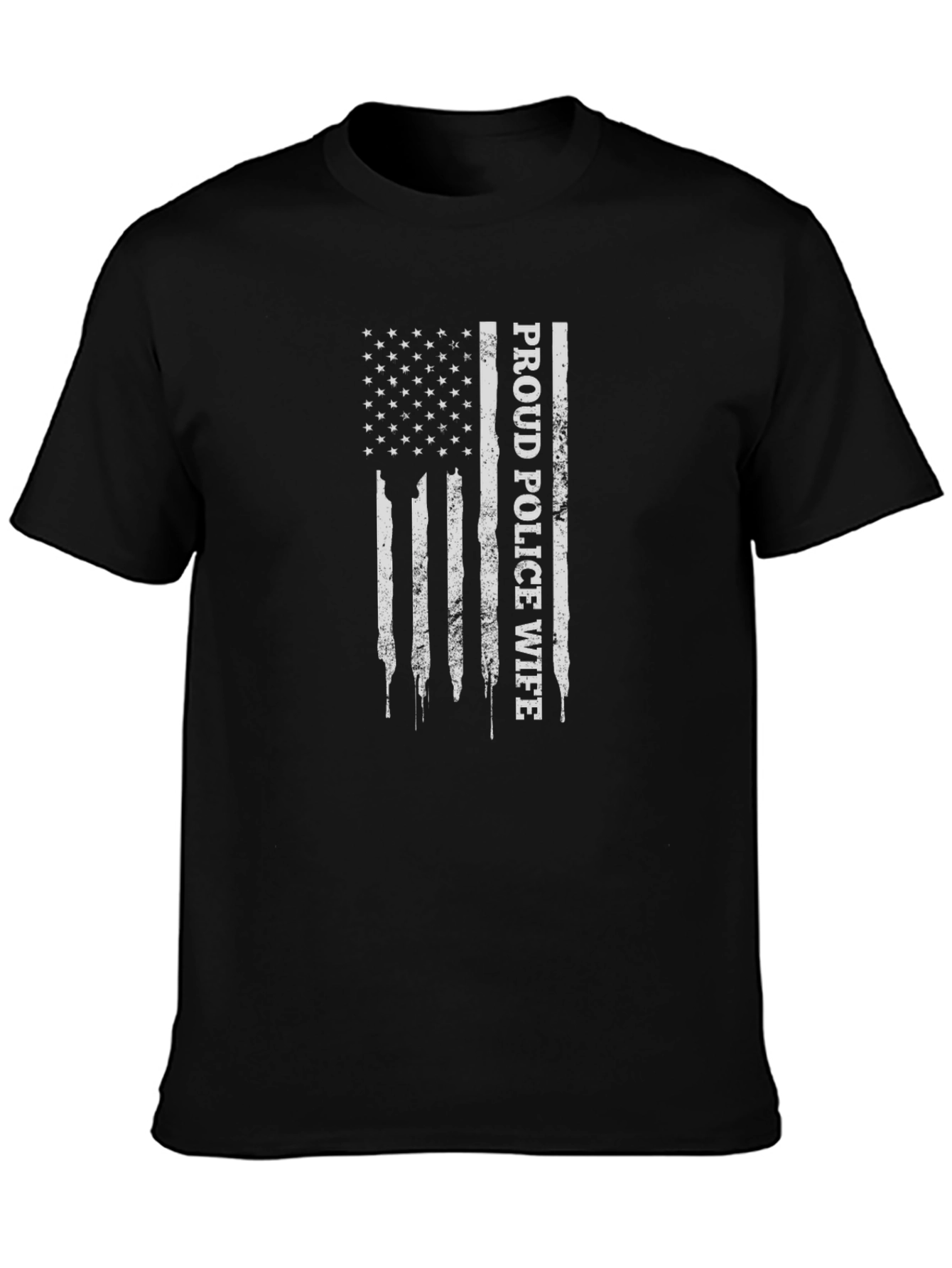 Proud Police Wife Flag Graphic T-Shirt