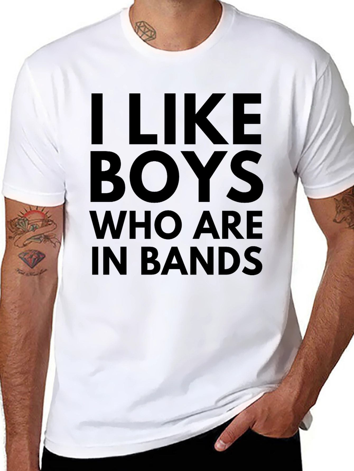 I Like Boys Who Are In Bands Black T-Shirt