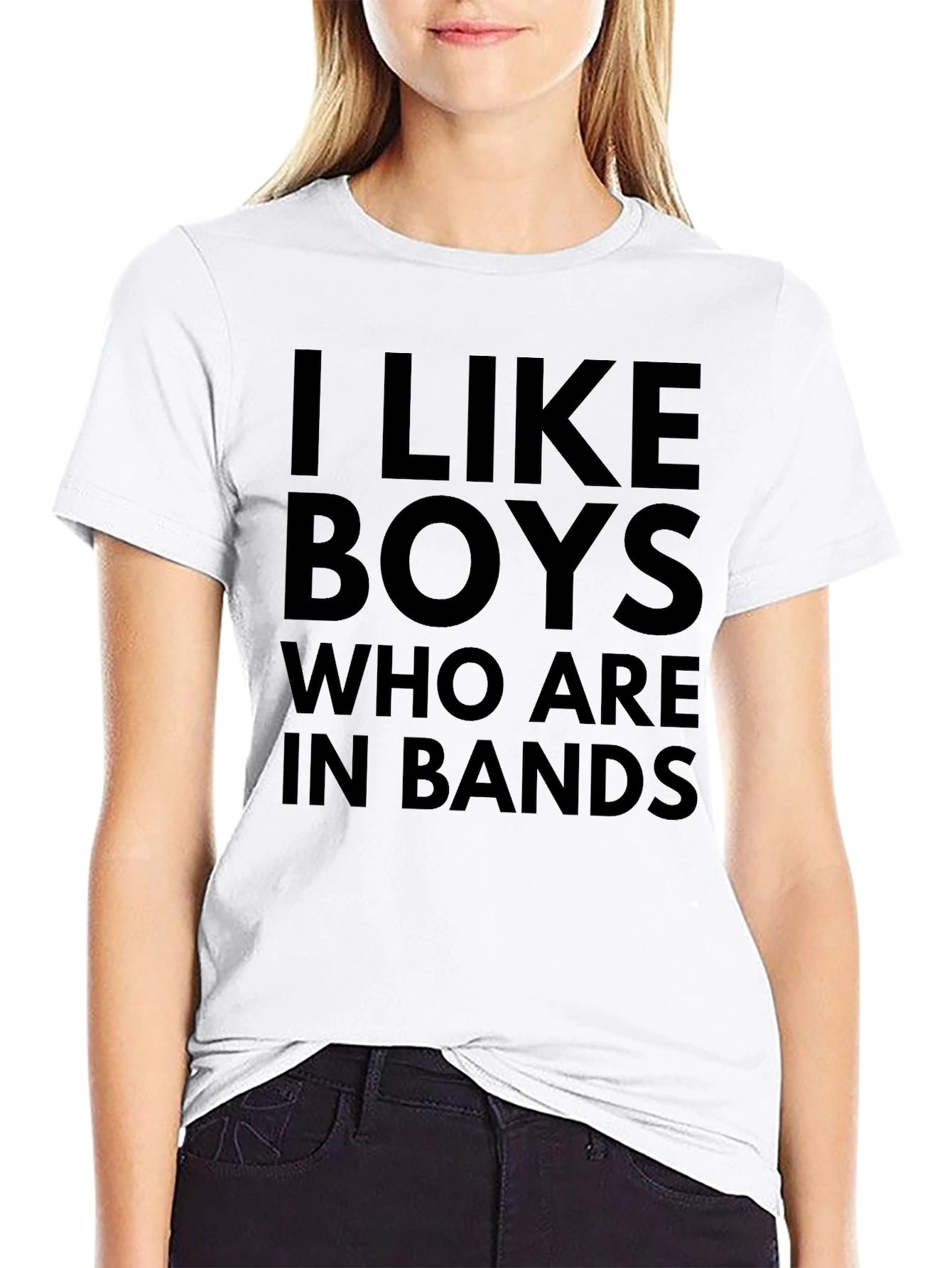 I Like Boys Who Are In Bands Black T-Shirt