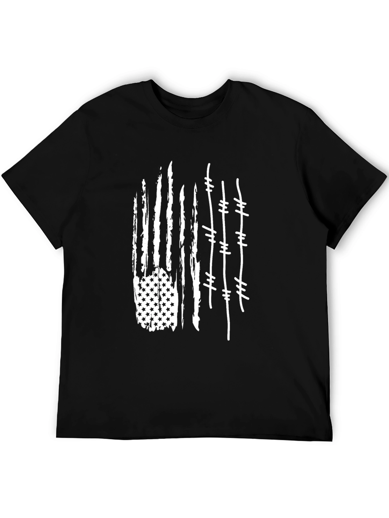 Distressed American Flag Barbed Wire T-Shirt