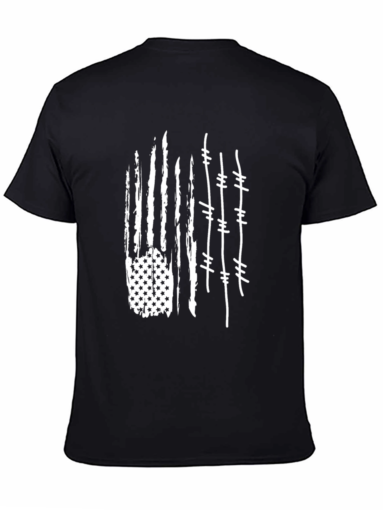 Distressed American Flag Barbed Wire T-Shirt