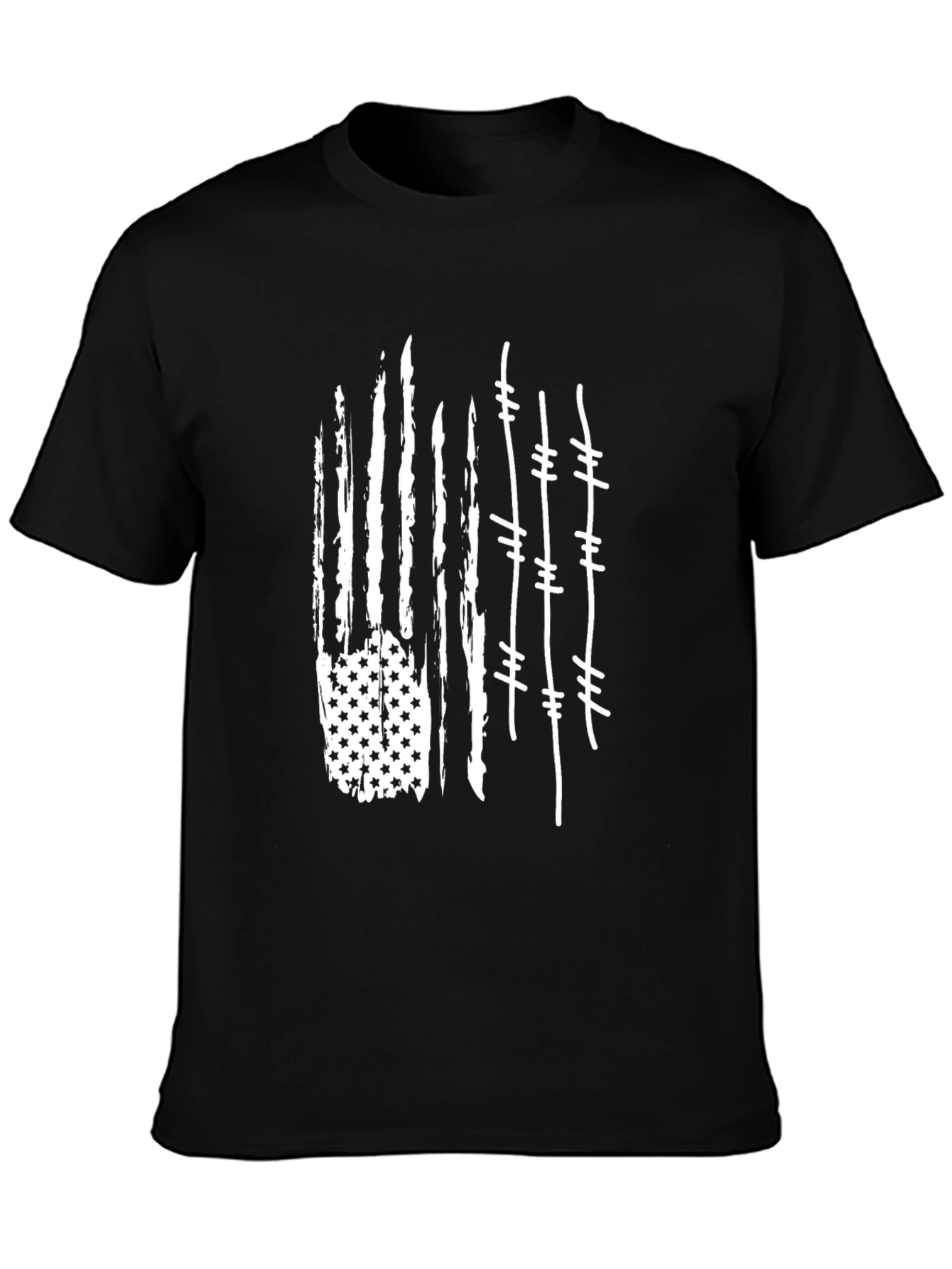 Distressed American Flag Barbed Wire T-Shirt