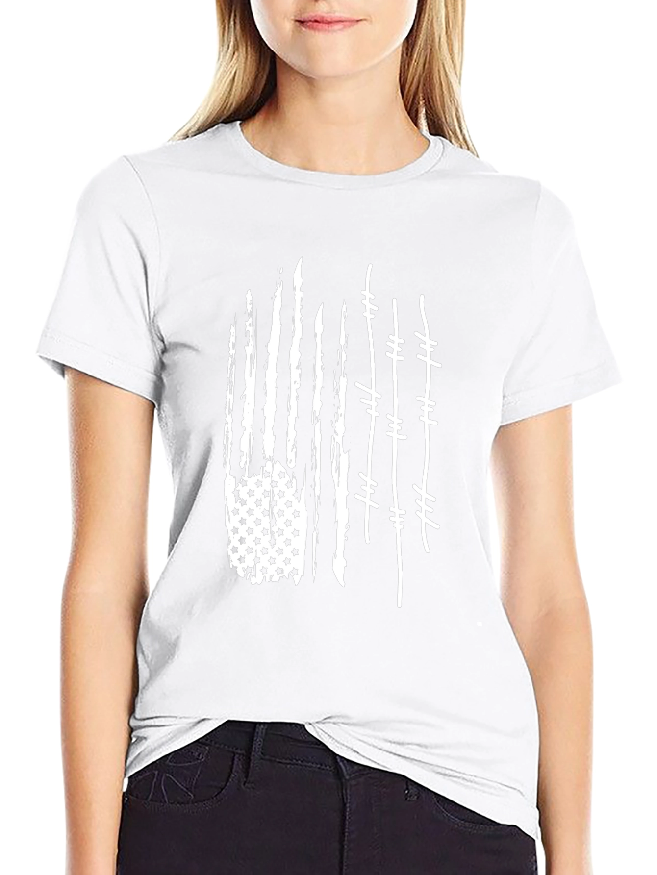 Distressed American Flag Barbed Wire T-Shirt