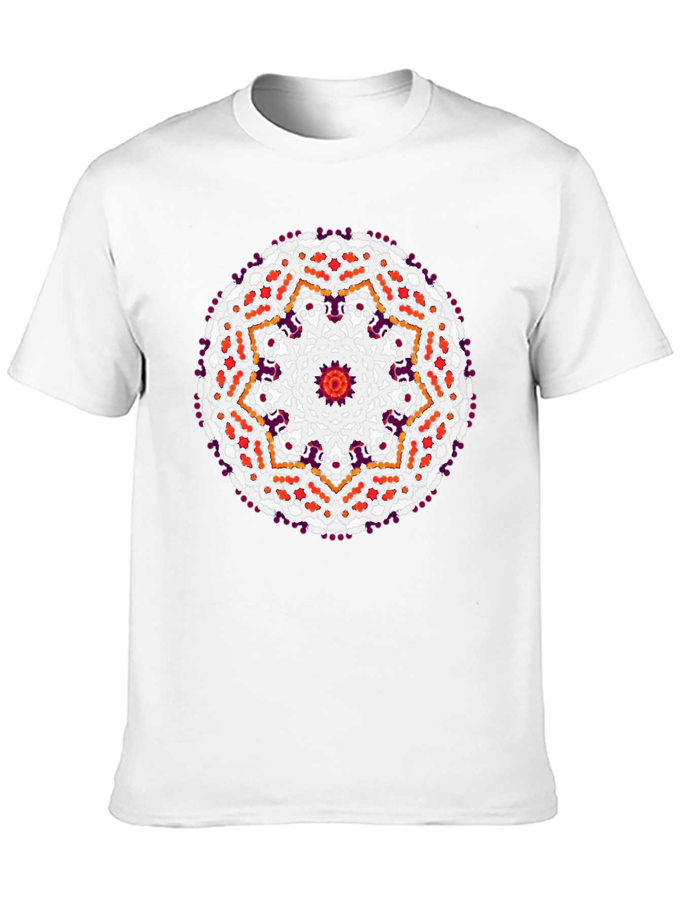 Geometric Mandala Print Black T-Shirt