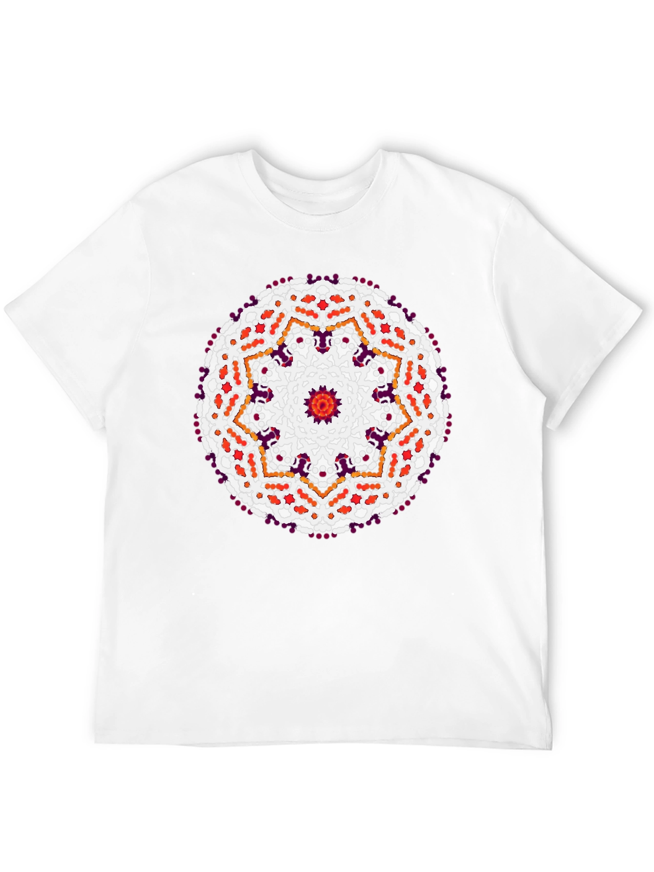Geometric Mandala Print Black T-Shirt